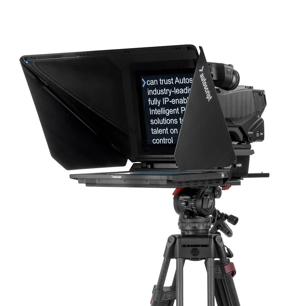Autoscript EVO-IPS15 on-camera package with 15” prompt monitor & carbon fibre hood