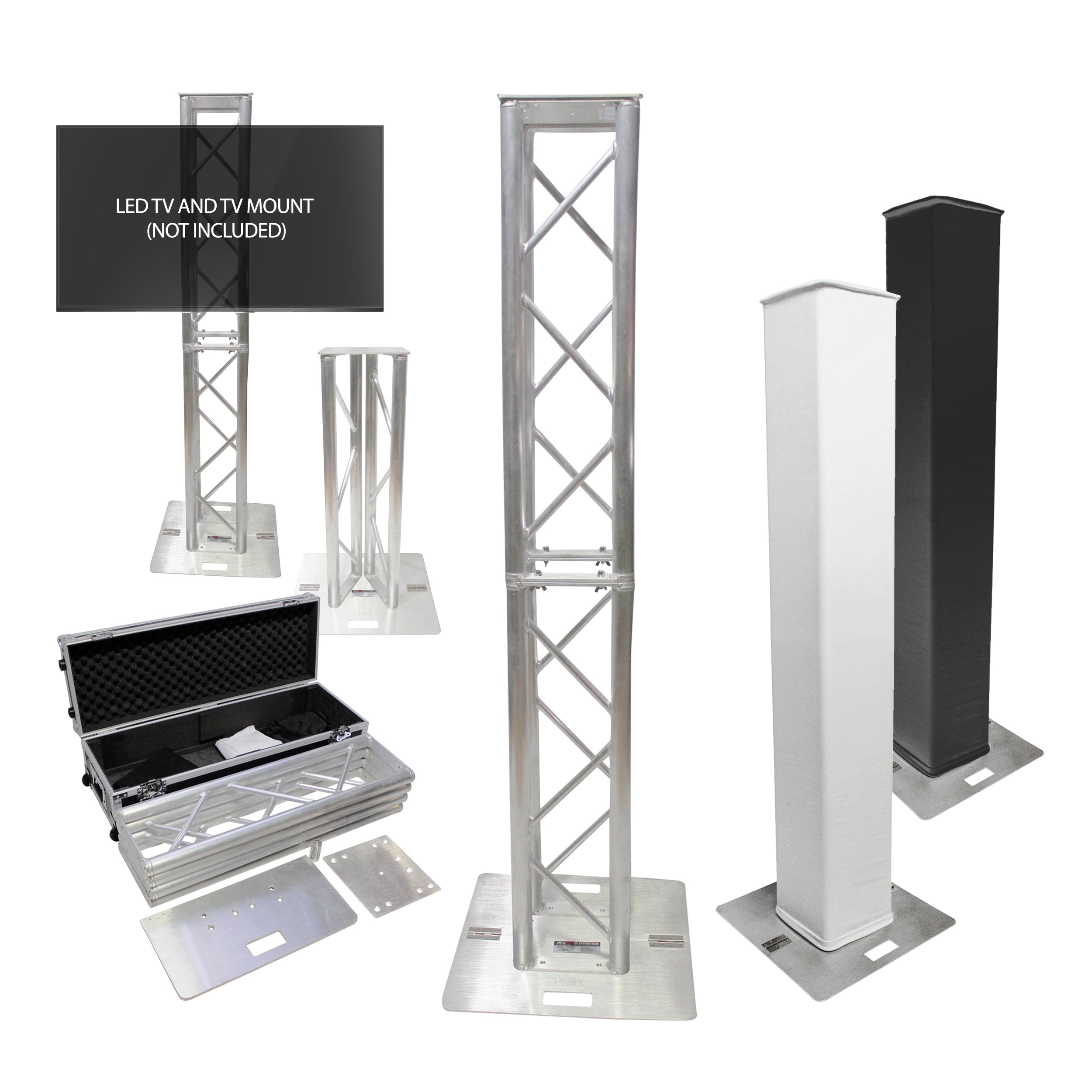 Pro X Flex Tower Totem Package - Adjustable 6.56ft or 3.28ft With Road Case XT-FTP328-656-C