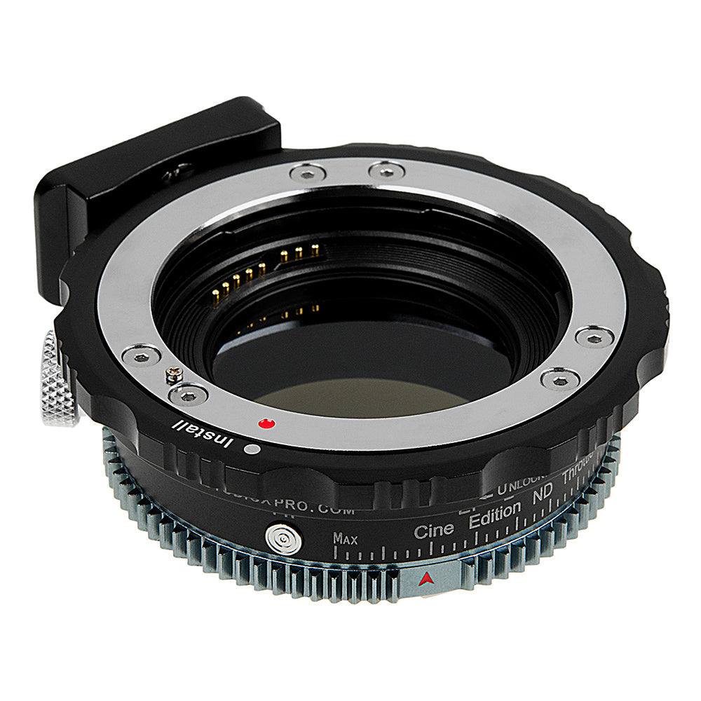 Fotodiox Vizelex ND Throttle Fusion Smart AF Cine Edition Lens Adapter - Compatible with Canon EF/EF-S Lens to Select L-Mount Alliance Cameras with Auto Functions, Vari-ND Filter (2 to 8 Stops) & Positive-Lock EF Mount EF-L-FSNC-ND