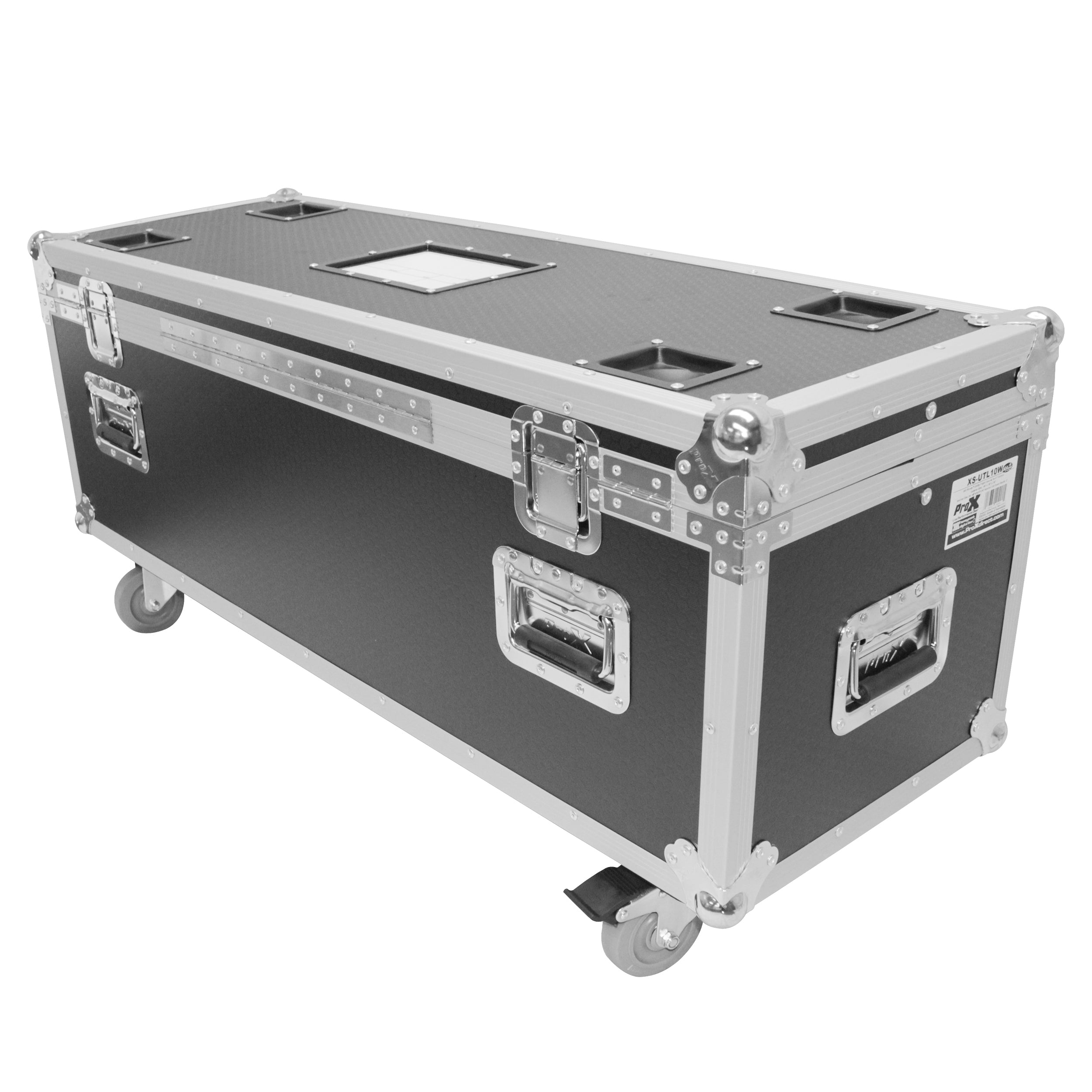 Pro X ATA Utility Flight Travel Heavy-Duty Storage Road Case with 4" in casters – 47.5"x16"x16" Exterior XS-UTL10W