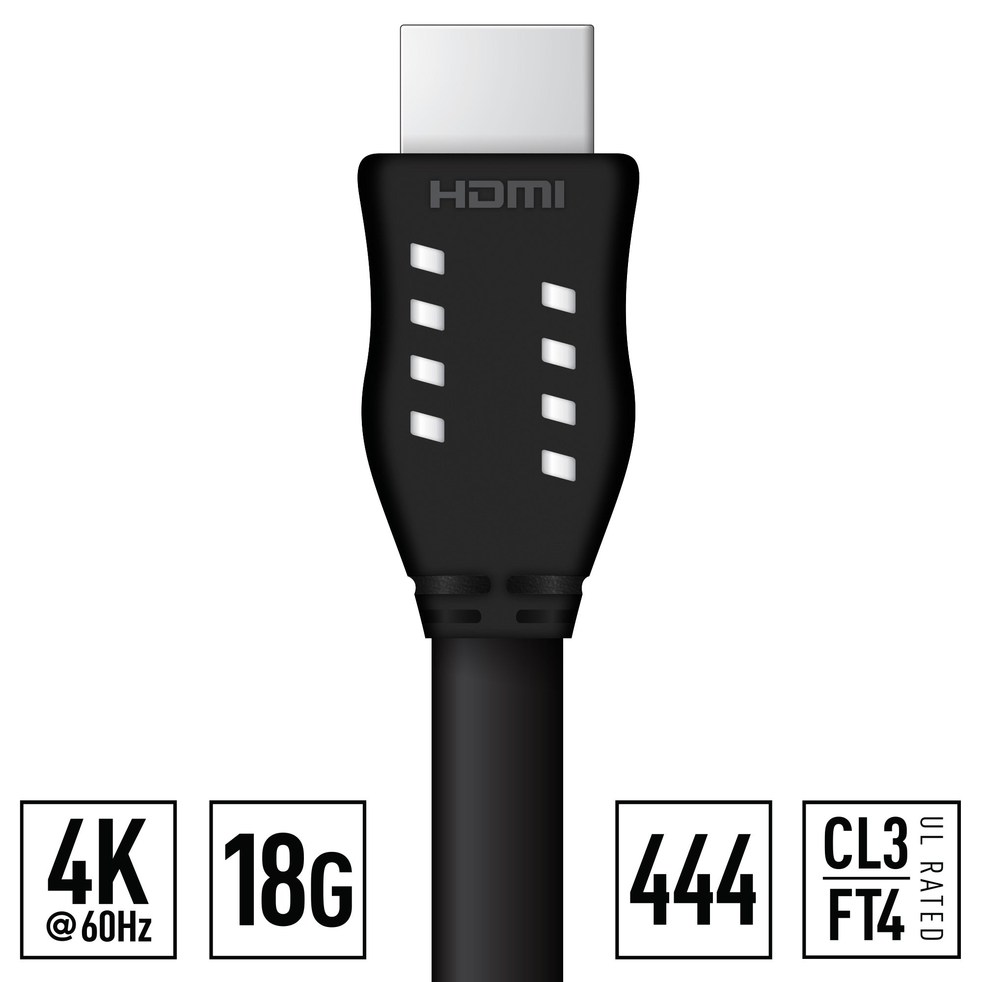 Key Digital 20FT HDMI Cable (4K/18G/444/60Hz/HDR10/HDCP2.2/CL3/FT4, 24AWG) - KD-Pro20
