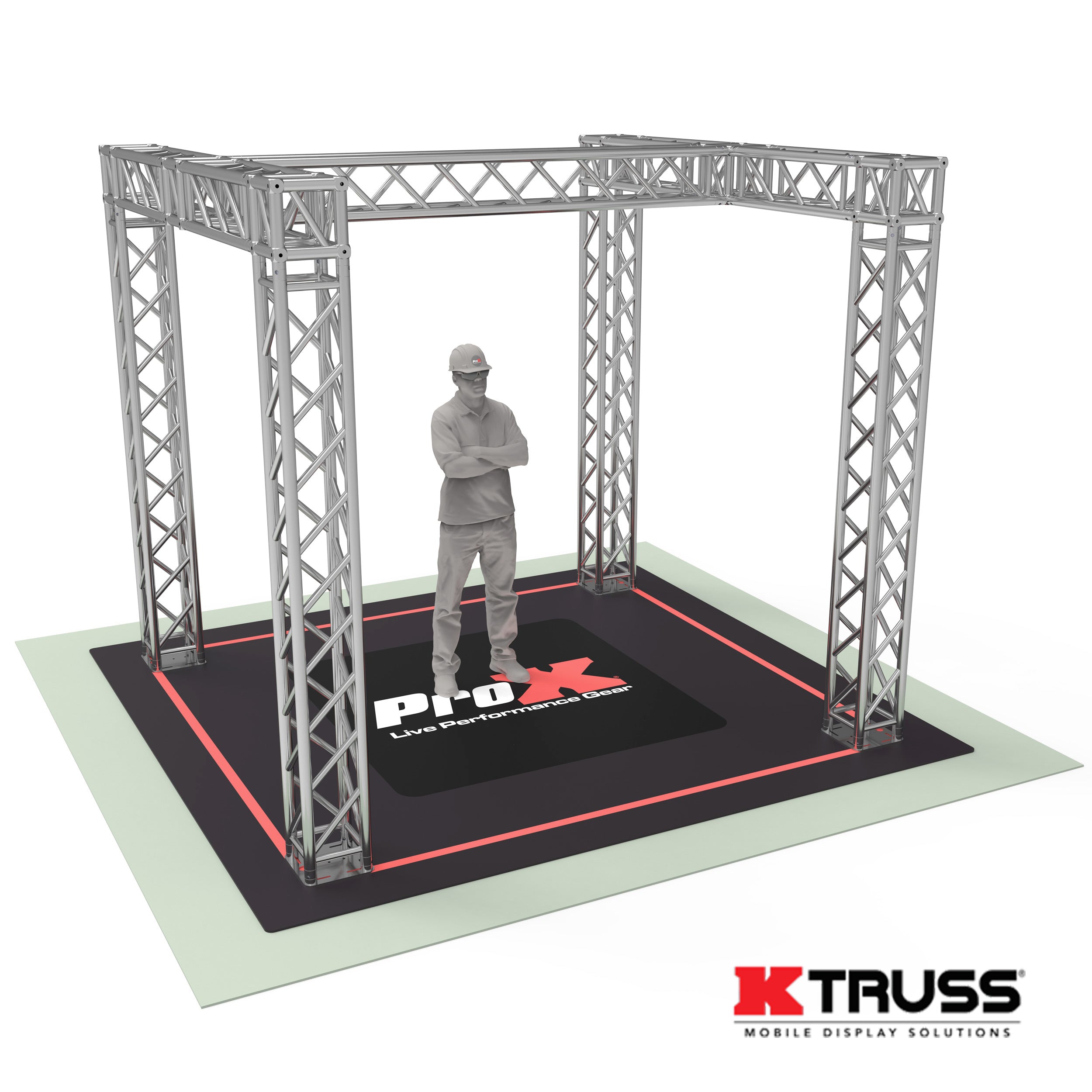 Pro X Tradeshow Booth 10.11 W X 9.42 L X 9.20 FT H with H Shape Design in center - 2mm Heavy Duty Truss XTP-E1099H