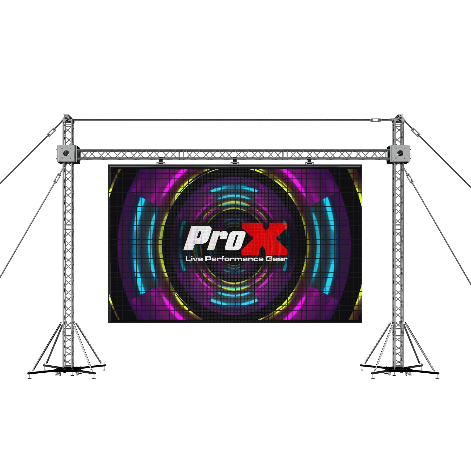 Pro X LED Screen Display Panel Video Fly Wall Truss Ground Support System 20'W x 13'H Outdoor w/ Hoist XTP-GS2013