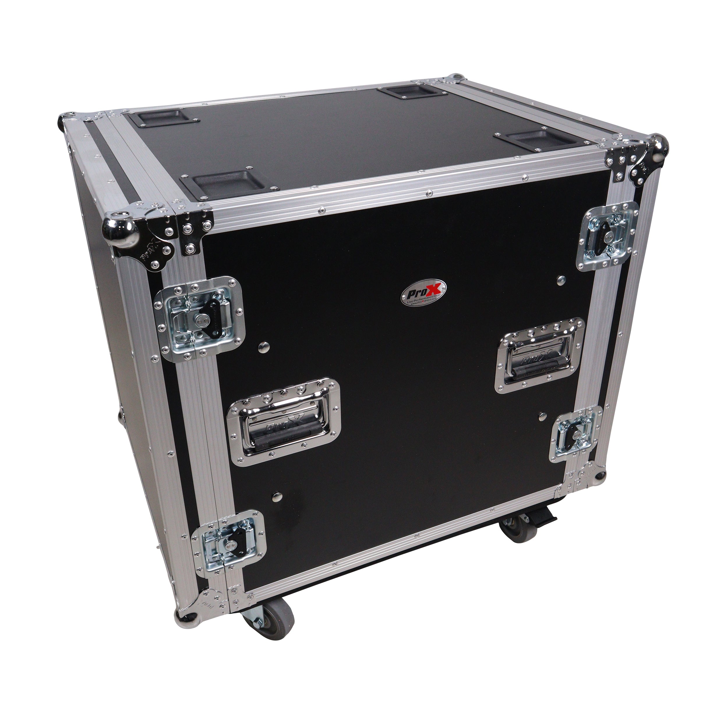 Pro X Space Shockproof Amp Rack ATA Flight Case 24 in. Depth with Caster Wheels T-12RSP24W