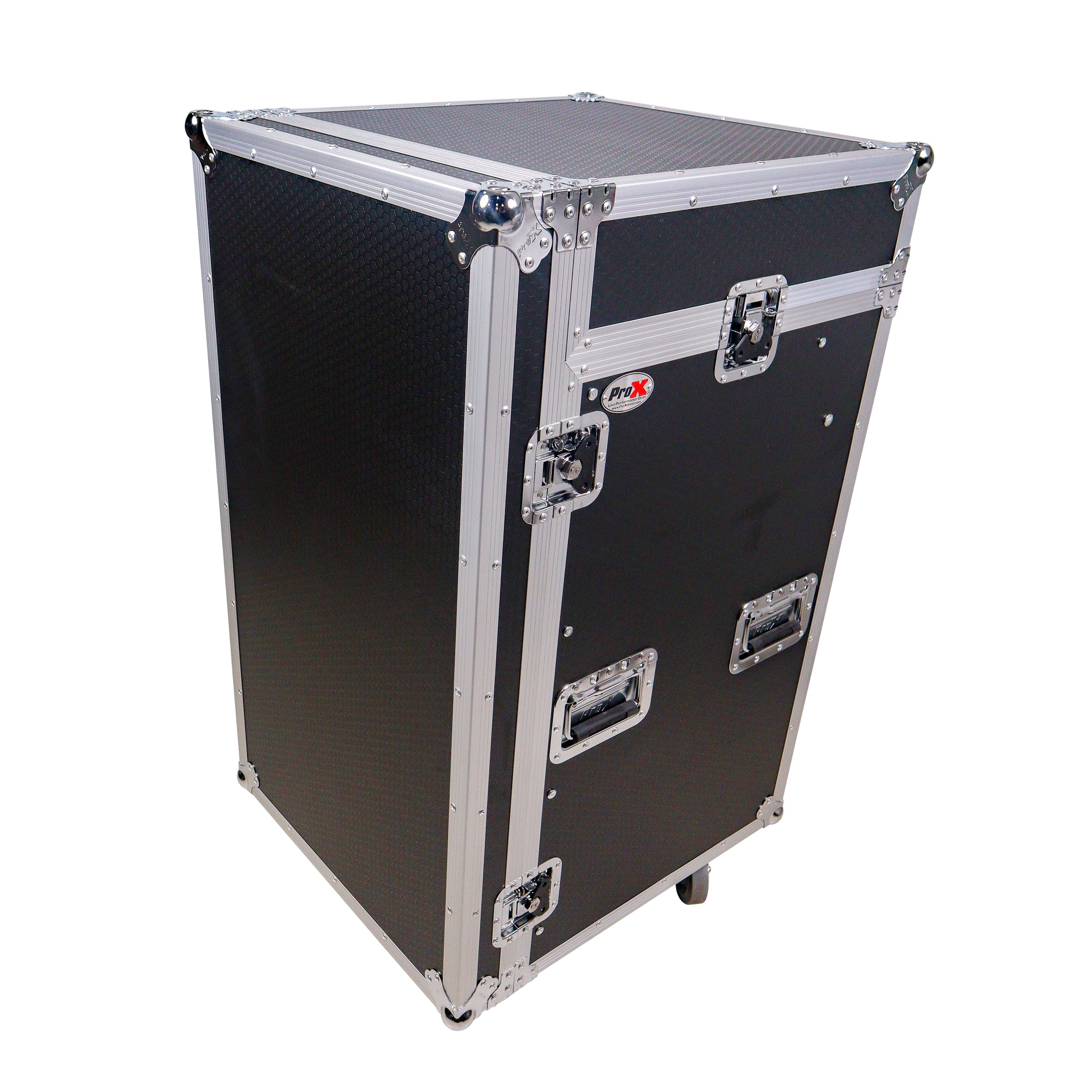 Pro X 18U Vertical Rack Mount Flight Case with 10U Top for Mixer Combo Amp Rack with Caster Wheels T-18MRSS