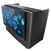 Pro X MESA MEDIA MK2 DJ Facade Table Workstation Includes TV Bracket Mount White & Black Scrims and Carry Bag XF-MESAMEDIAMK2