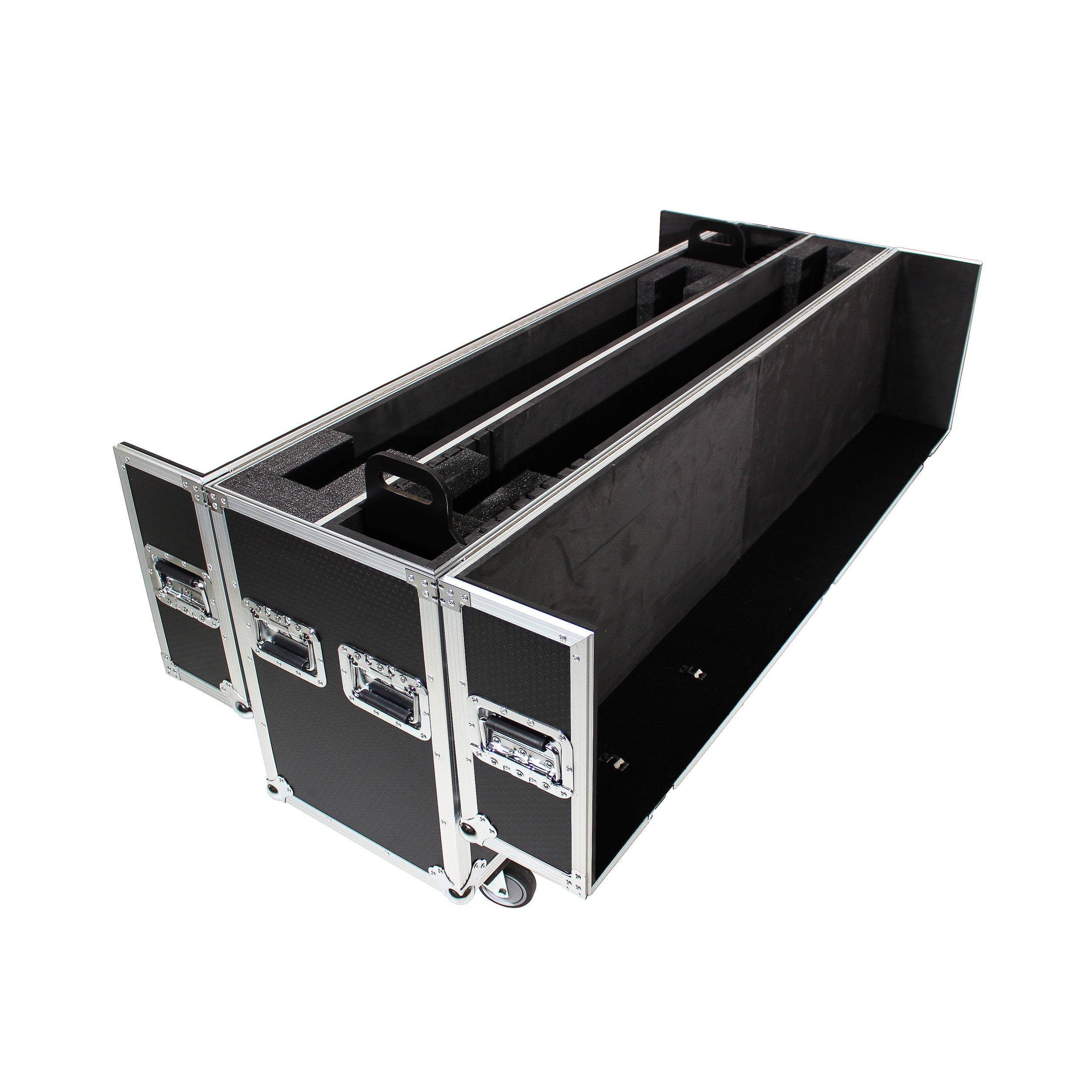 Pro X Universal Case For Flat Panel Monitor LED LCD TV Dual 80" to 90" Adjustable Flight Case W-4" Casters XS-LCD8090WX2