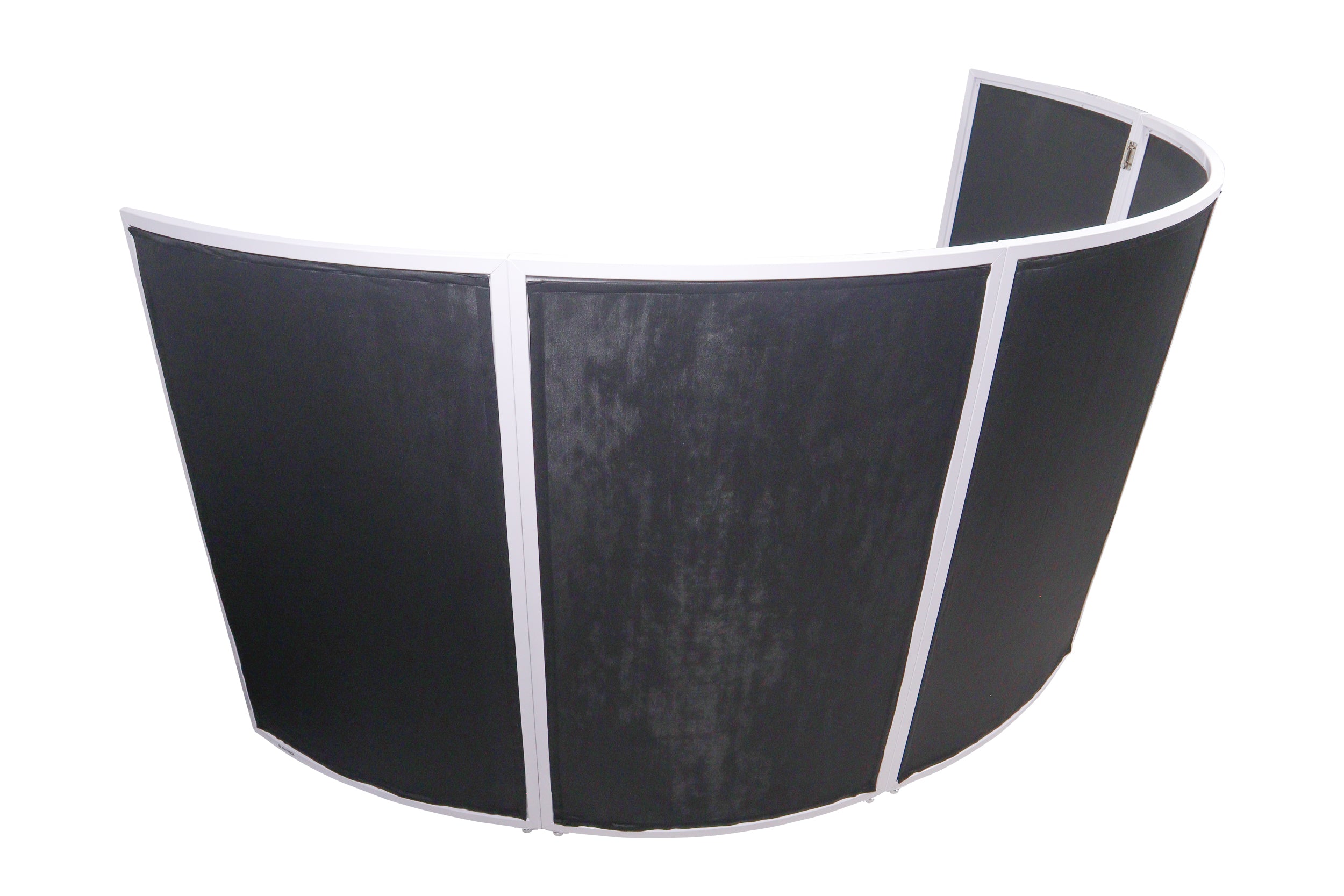 Pro X LUNA White Aluminum Curved 5 or 4 Panel DJ Facade Includes Carrying Bag Black White Scrims XF-LUNAWH