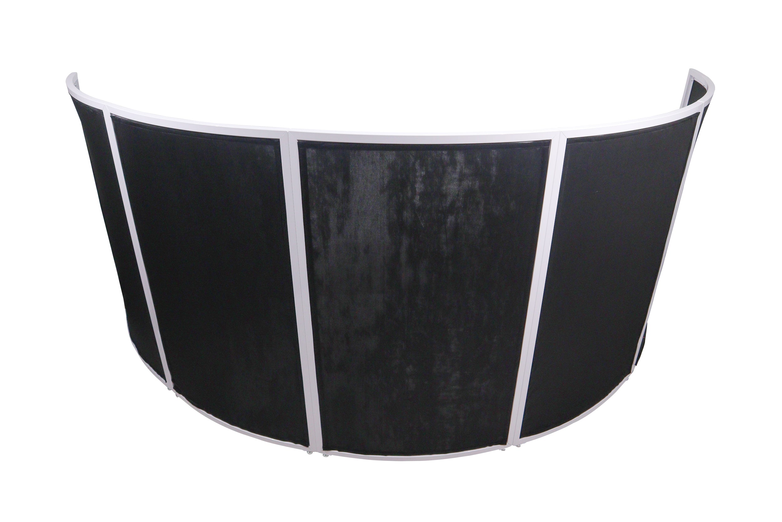 Pro X LUNA White Aluminum Curved 5 or 4 Panel DJ Facade Includes Carrying Bag Black White Scrims XF-LUNAWH