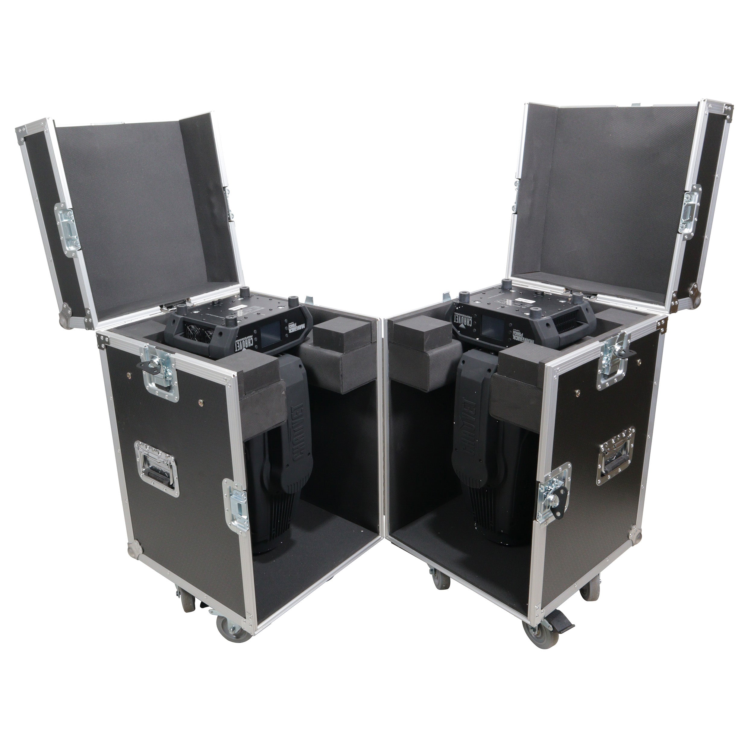 Pro X ATA Flight Style Road Case for (2) Moving Head Lighting Fixtures with (6) 4 inch Casters XS-MH275X2W