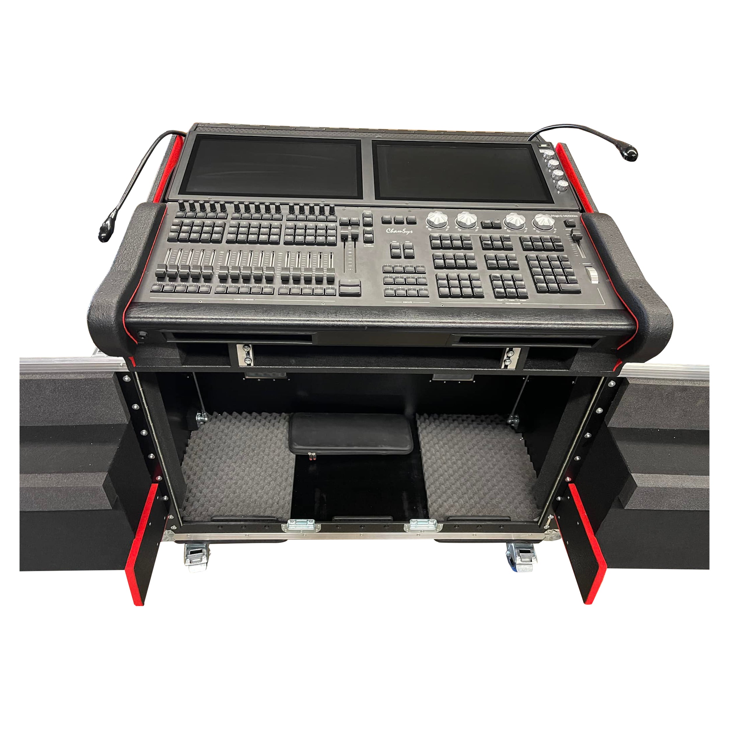 Pro X Flip-Ready™ Hydraulic Console Case for ChamSys MagicQ MQ500M w/ 1U Rack Space XZF-CHMQ5001U