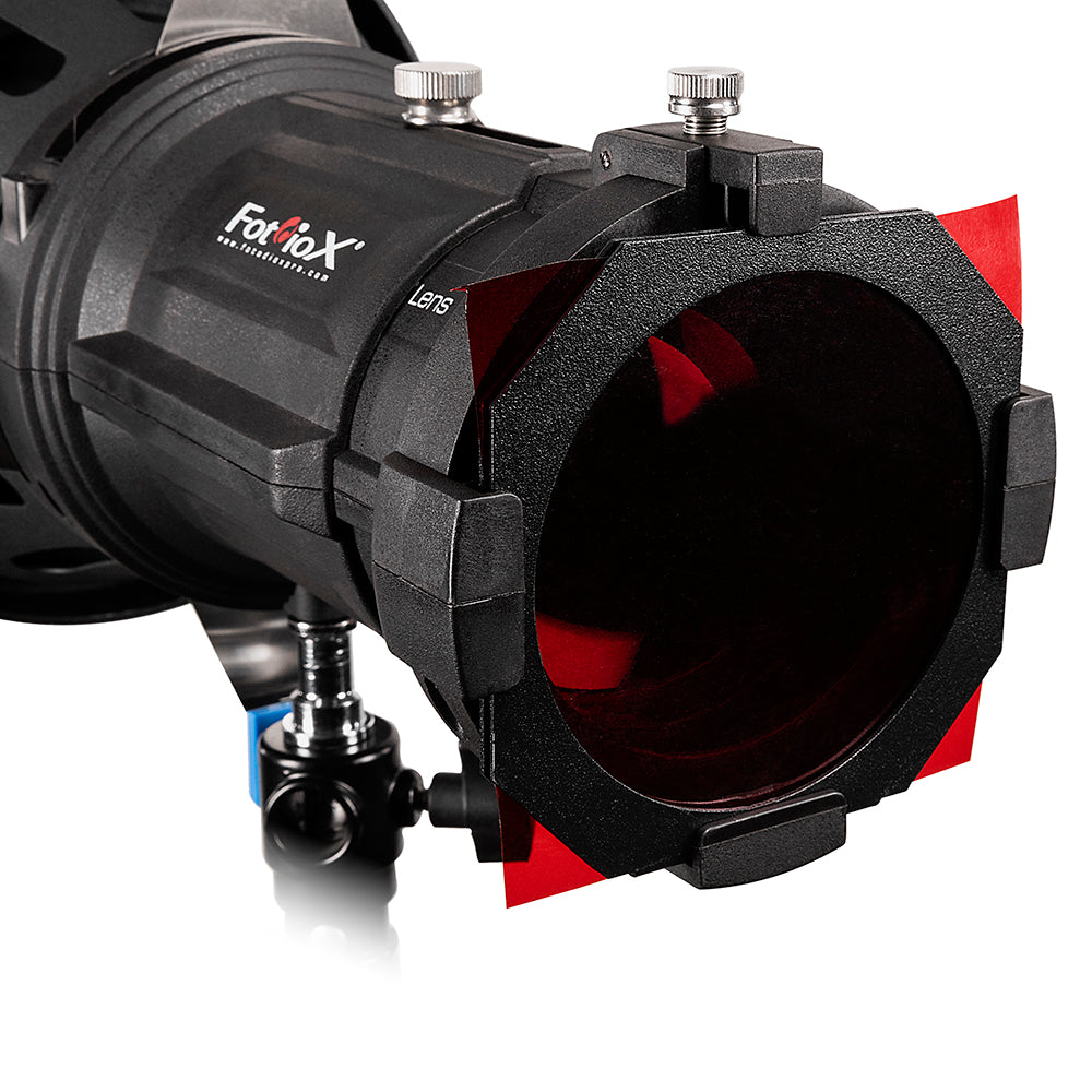 Fotodiox Pro Warrior Spotlight Modifier SN1980 with 20°Optical Lens, Spotlight Iris & 12-Piece Gobo Set SNT-SN1980-BOW