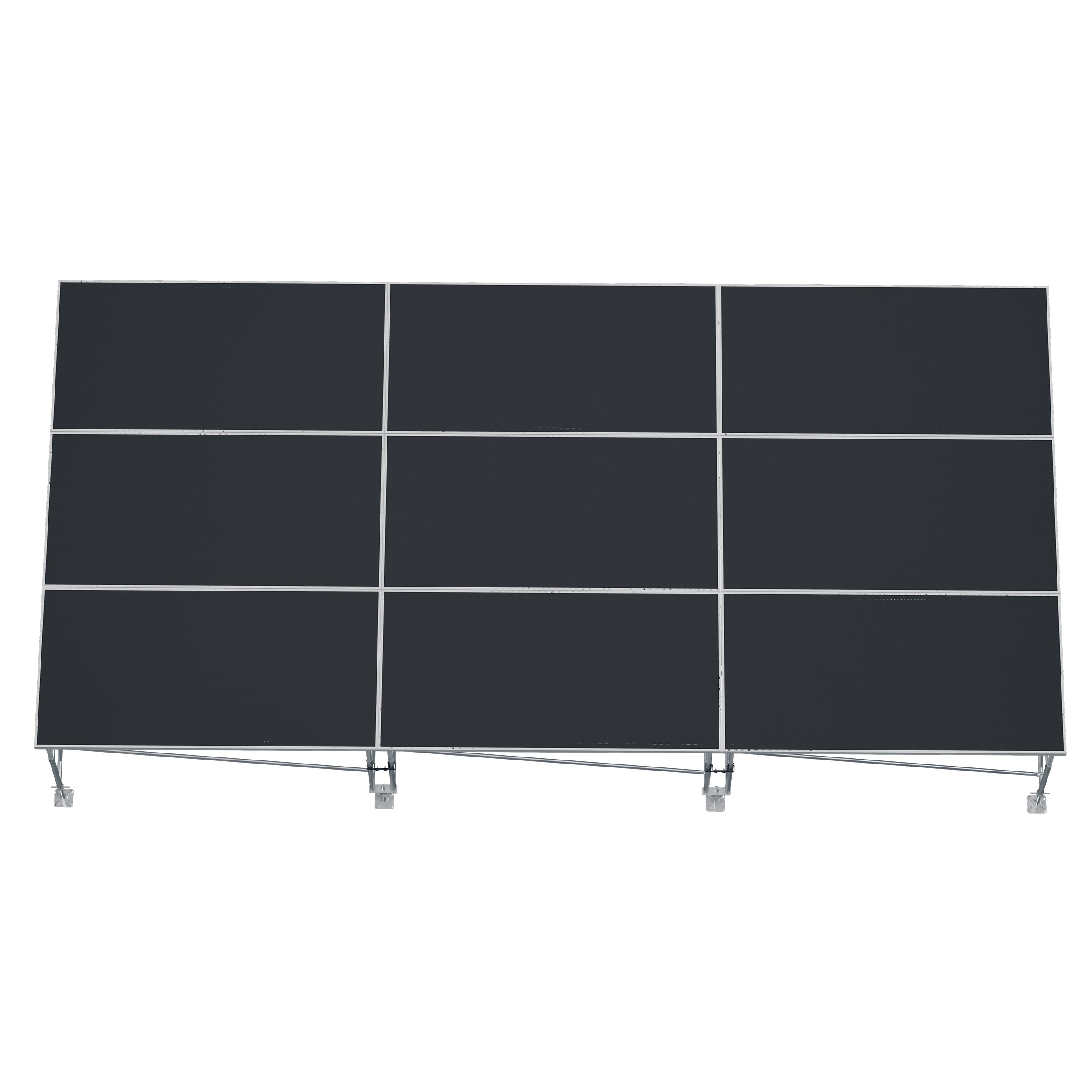 Pro X 12FT x 24FT StageQ 9 Stage Platforms 4FT x 8FT Height Adjustable 28-48 inch with Z Frame Stabilizing System XSQ-12X24PKG48Z