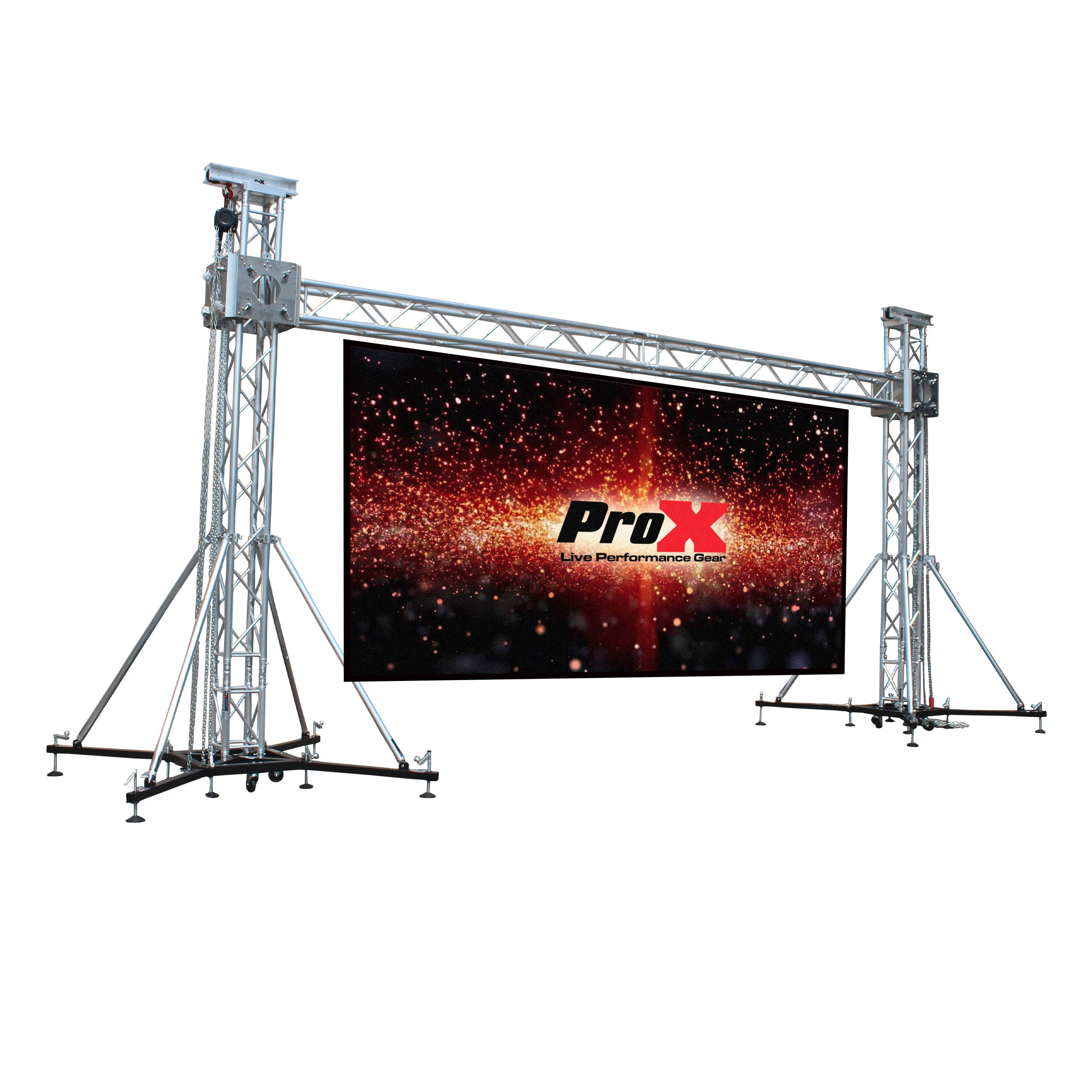 Pro X LED Screen Display Panel Video Fly Wall Truss Ground Support System 20'W x 23'H Outdoor w/ Hoist XTP-GS2023