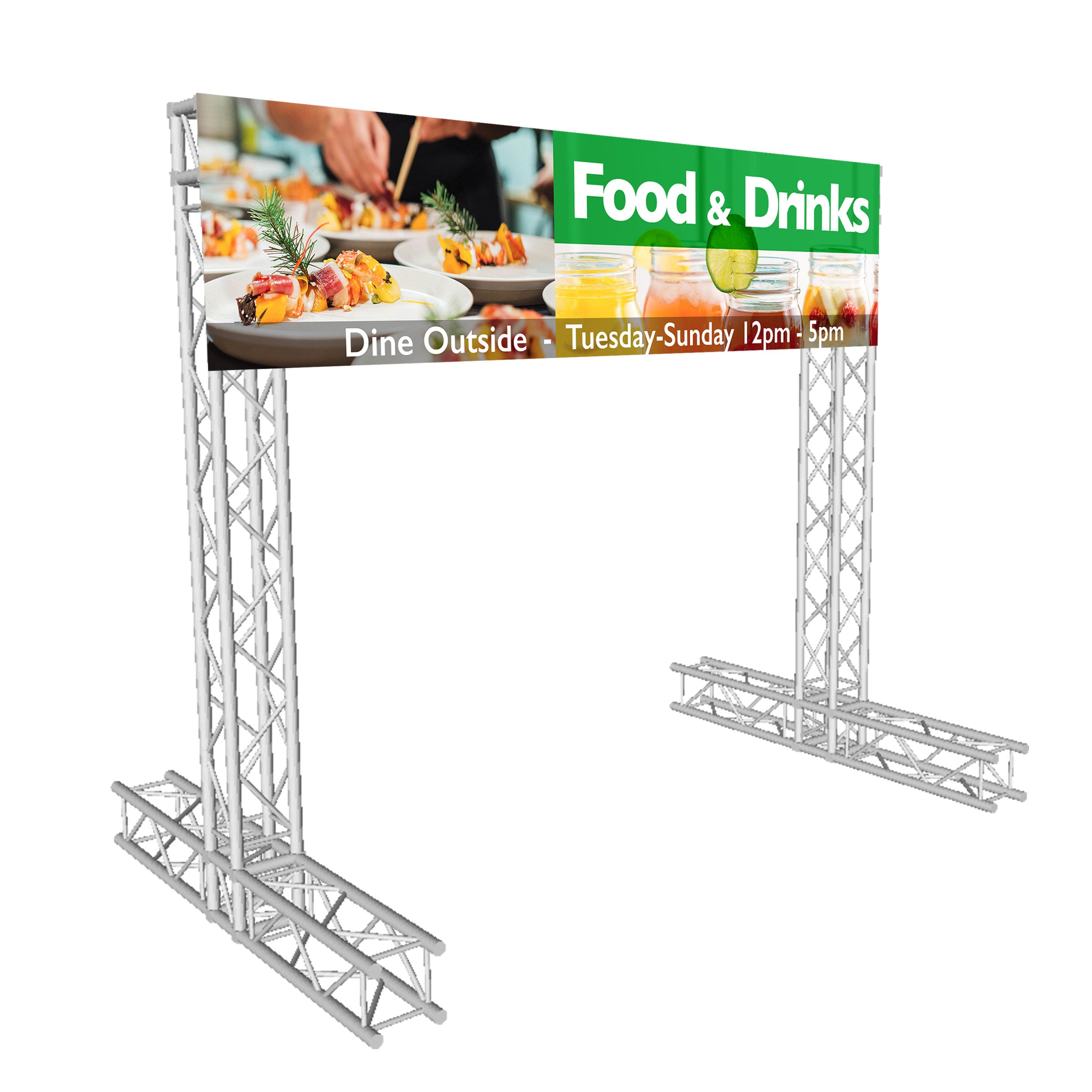 Pro X 8x8' Ft K-Truss Economy Aluminum Truss Outdoor Banner Display System - Banner Not Included KT-SQ8X8DISPLAY