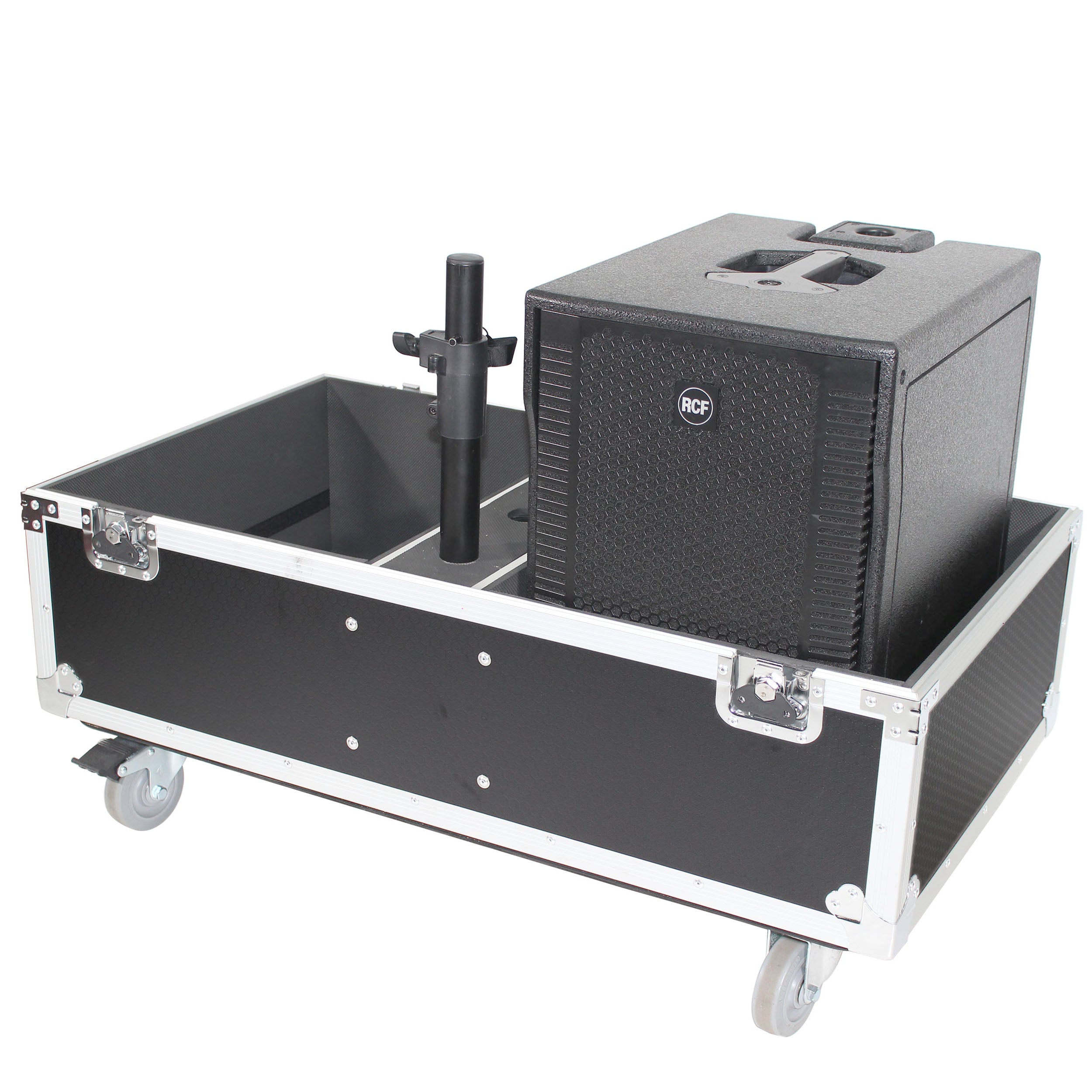 Pro X ATA Style Flight-Road Case For RCF EVOX 8 J8 JMIX8 Speaker Array System Fits Two Speakers and Subs X-RCF-EVOX8J8X2W