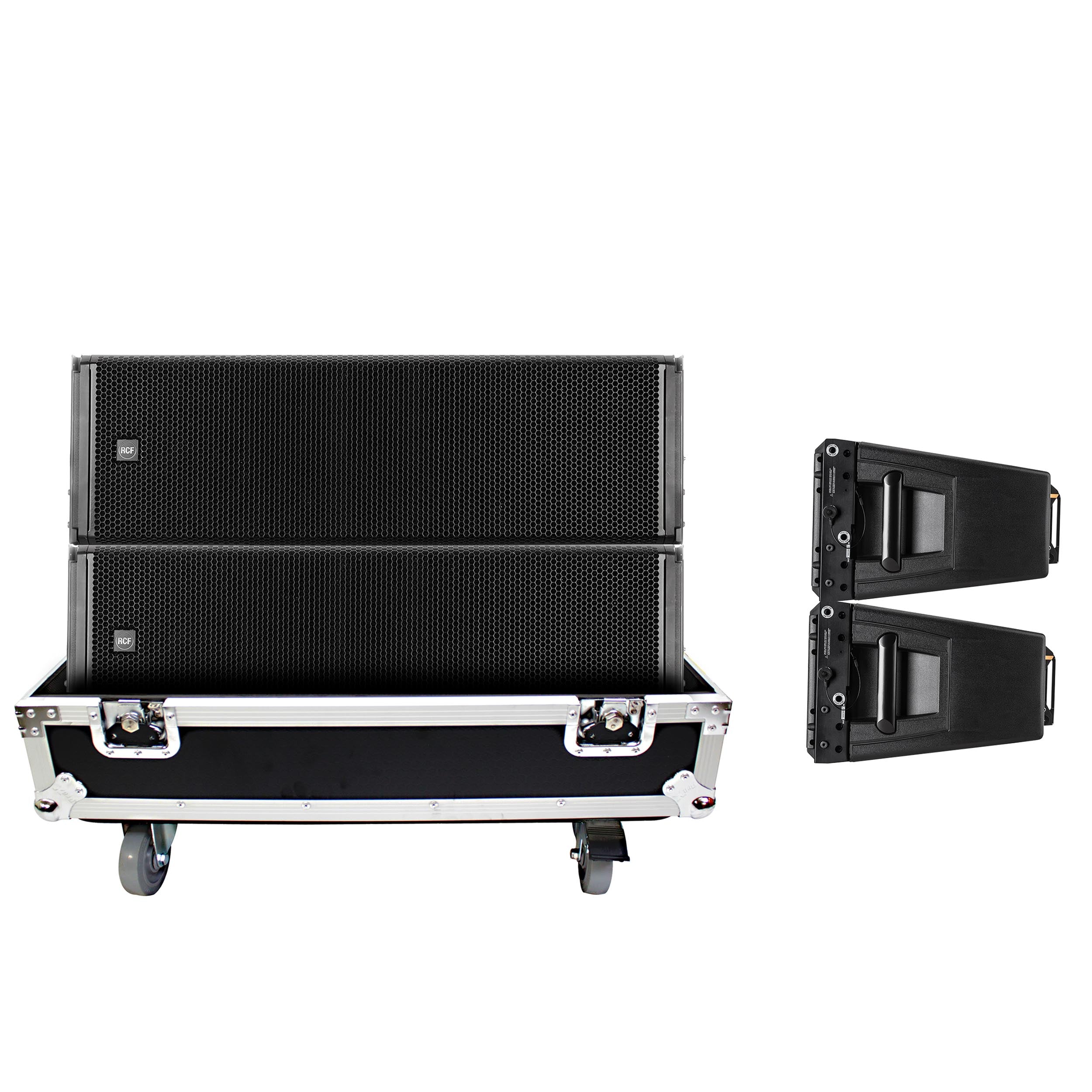 Pro X Dual Flight-Road Case for 2 RCF HDL 20-A Line Array Speakers W-Wheels X-RCF-HDL20ALAX2W