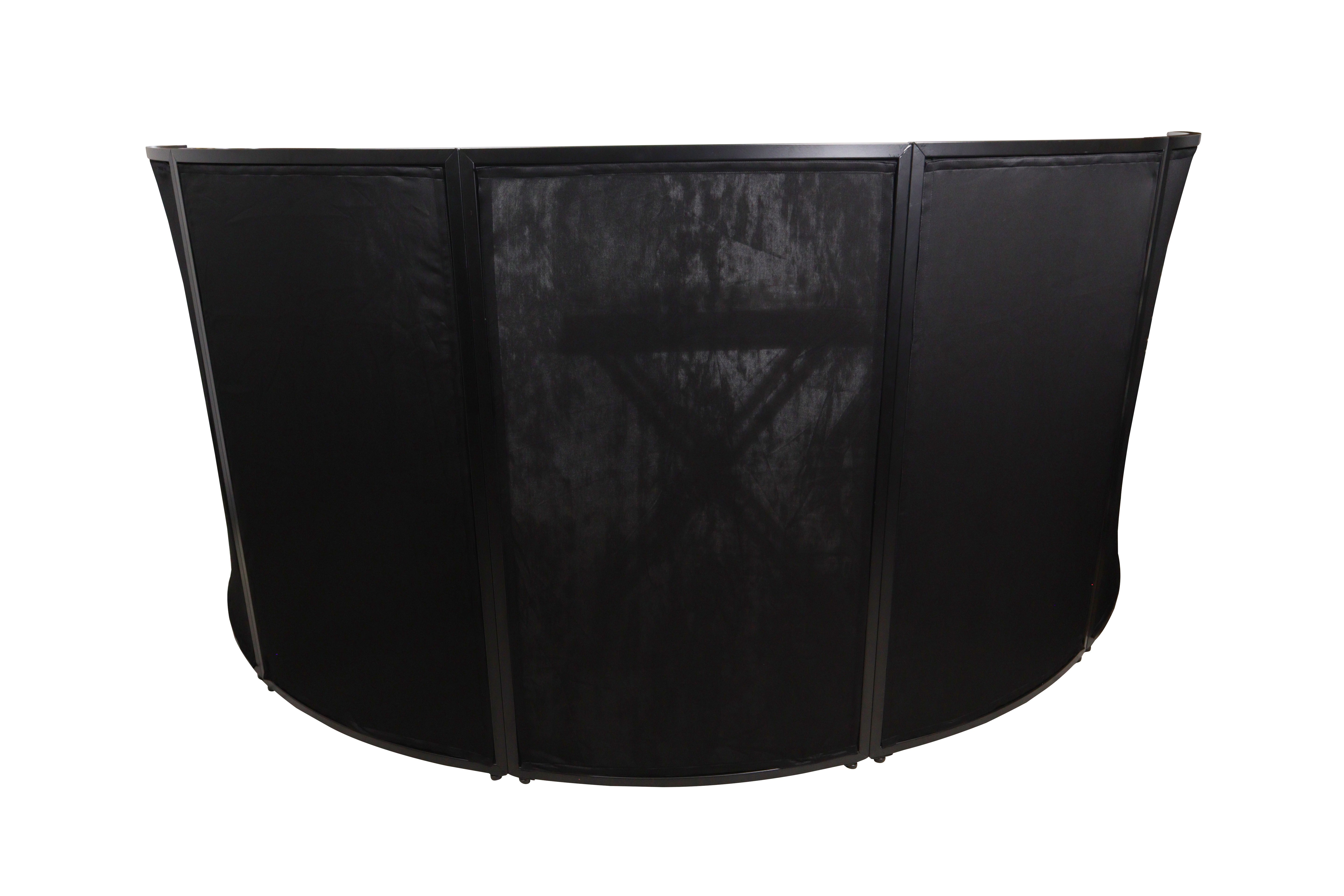 Pro X LUNA DJ Facade 5 Panel Curved with Black White Scrim Kit Black Hardware XF-LUNA BLK