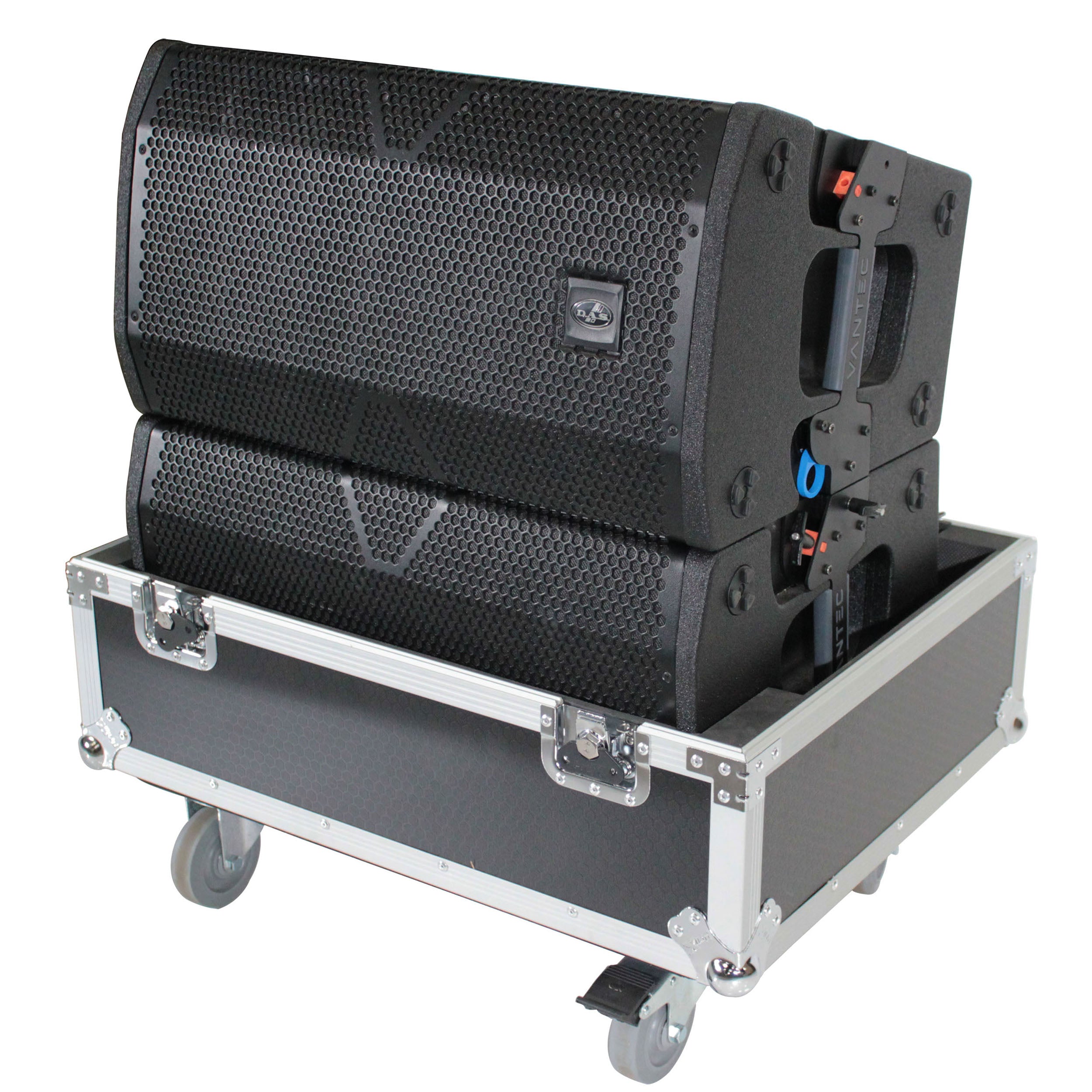 Pro X Universal ATA Dual Speaker Flight Case fits 28x26x20 in. 2x RCF HDL28, DAS VANTEC 20A XS-SP282620LAW