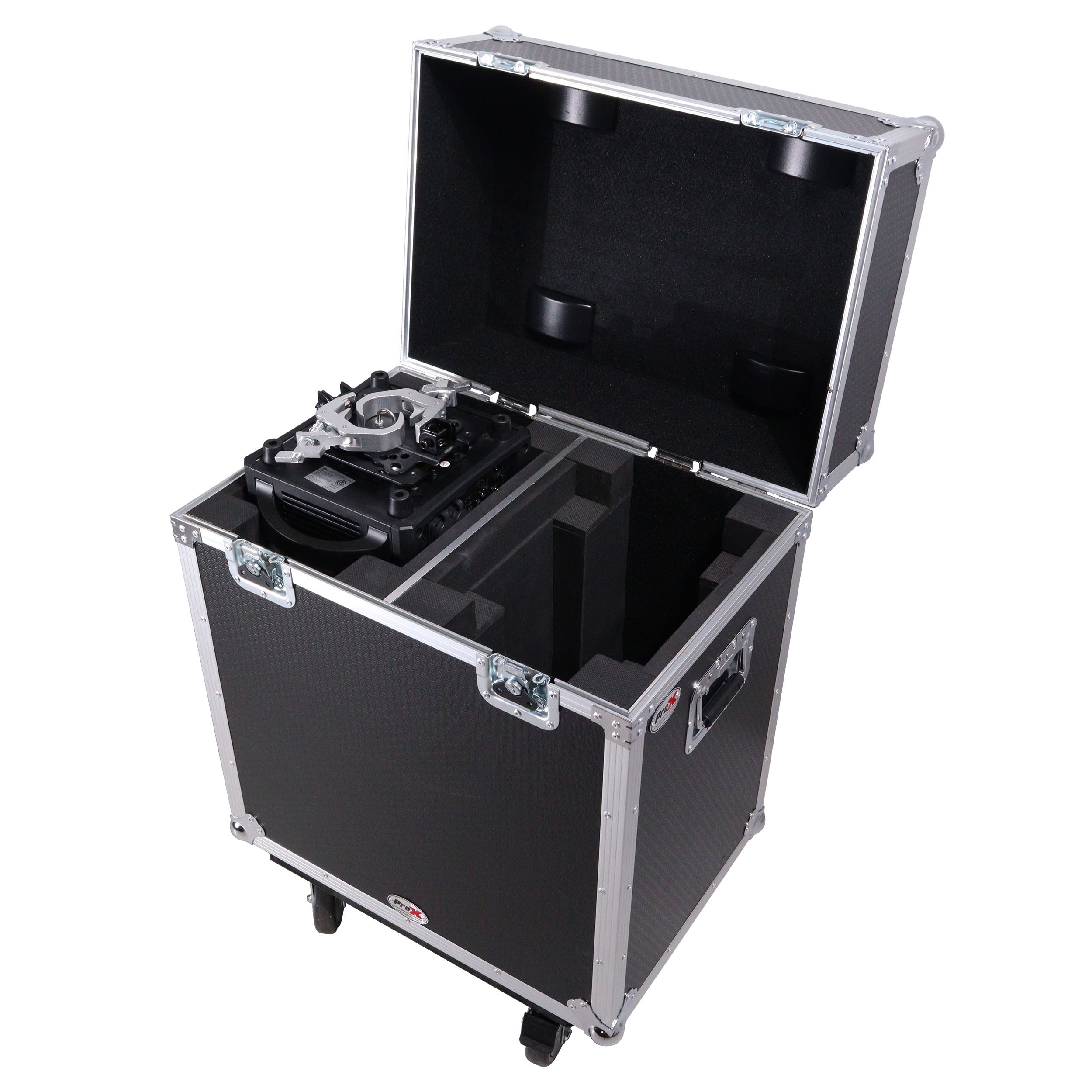 Pro X Moving Head Lighting Road Case for ADJ Hydro Beam X12 Vizi Beam 12RX Fits 2 Units with 4" Casters XS-MH12RX2W