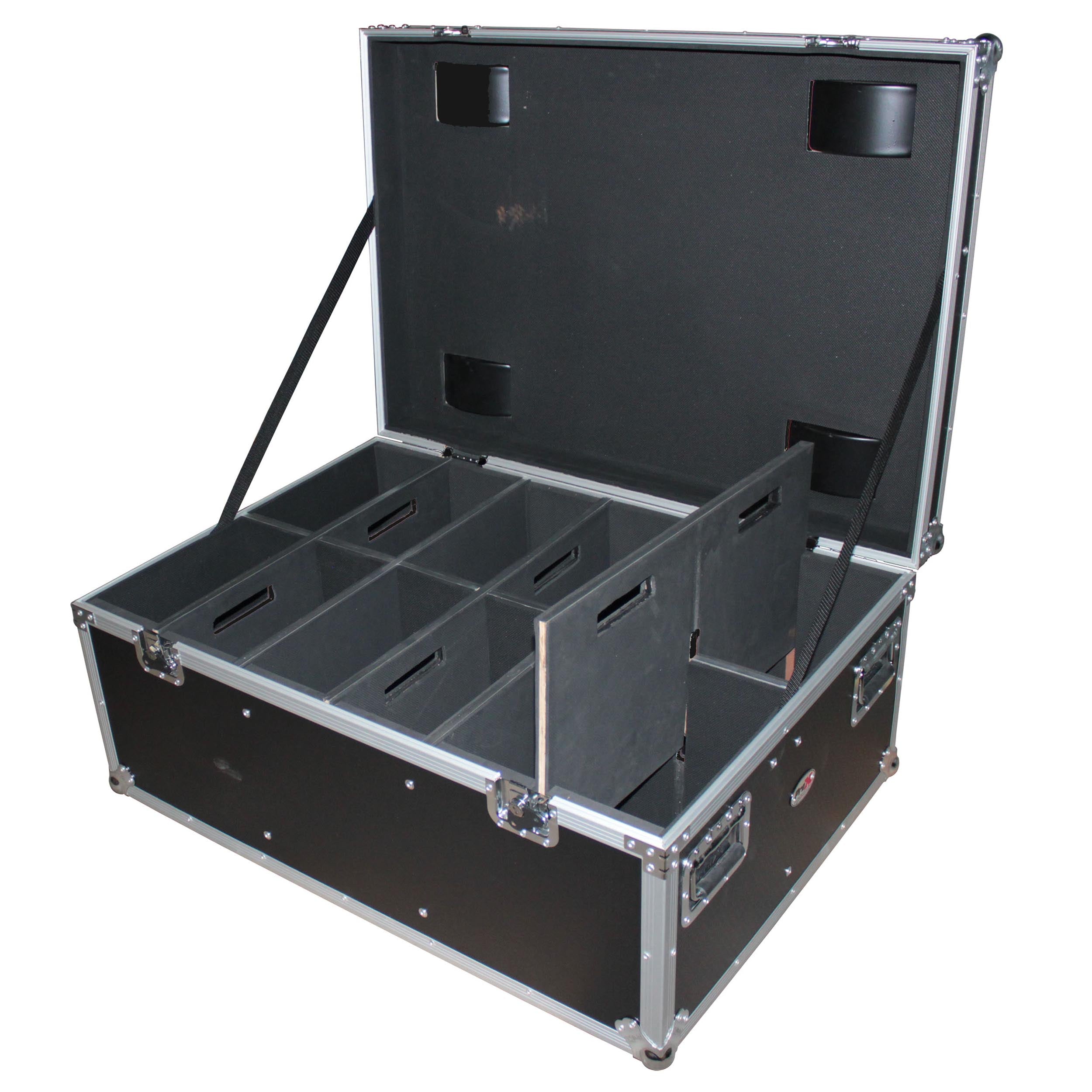 Pro X Par Can Universal Utility Case 4" Wheels Will Hold 6 of 12" x12" Large or 12 of 12" x 5.5" Slim LED Par Lights XS-PARU612W