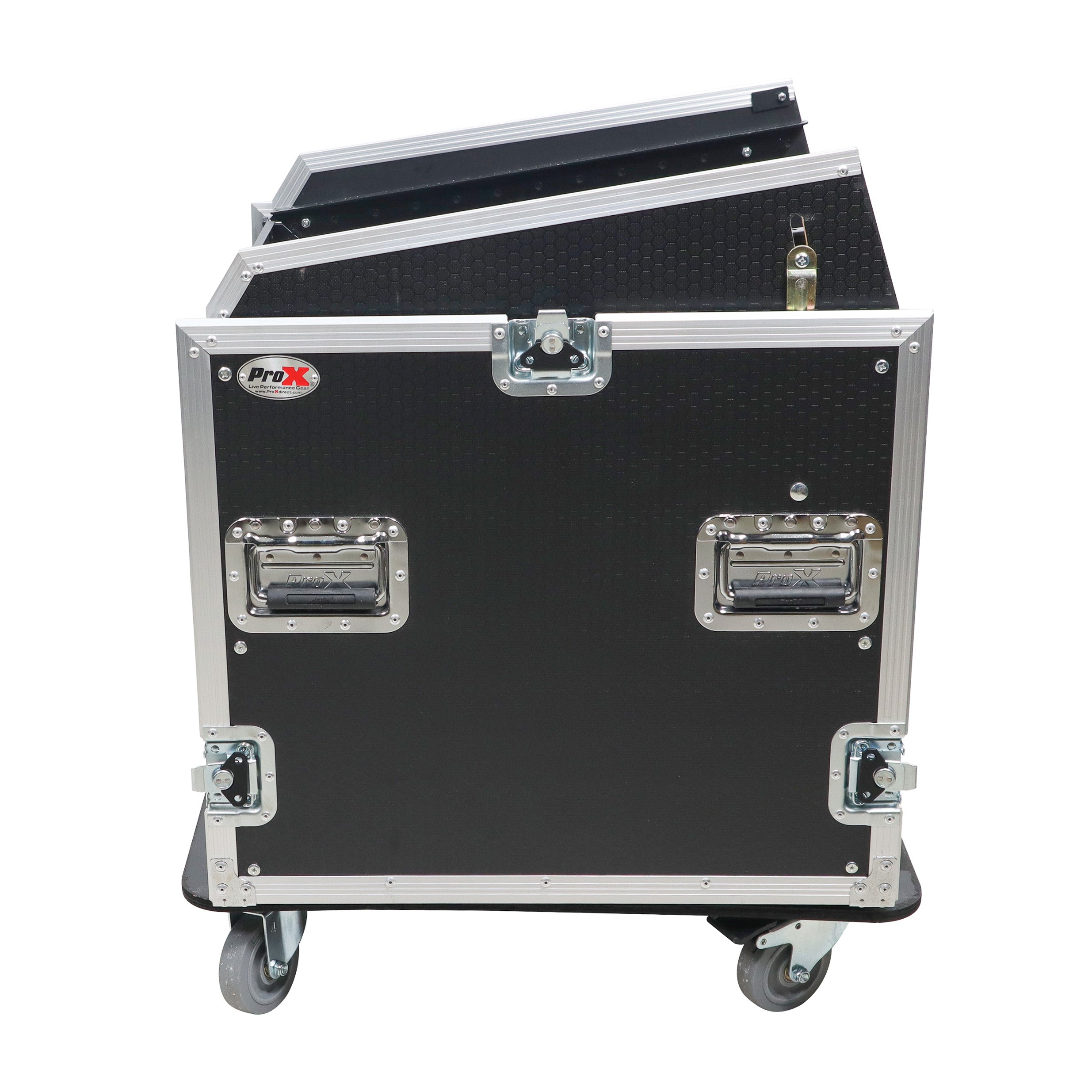 Pro X 13U Top Mixer-DJ 12U Rack Combo Flight Case W-Laptop Shelf and Casters T-12MRSS13ULT