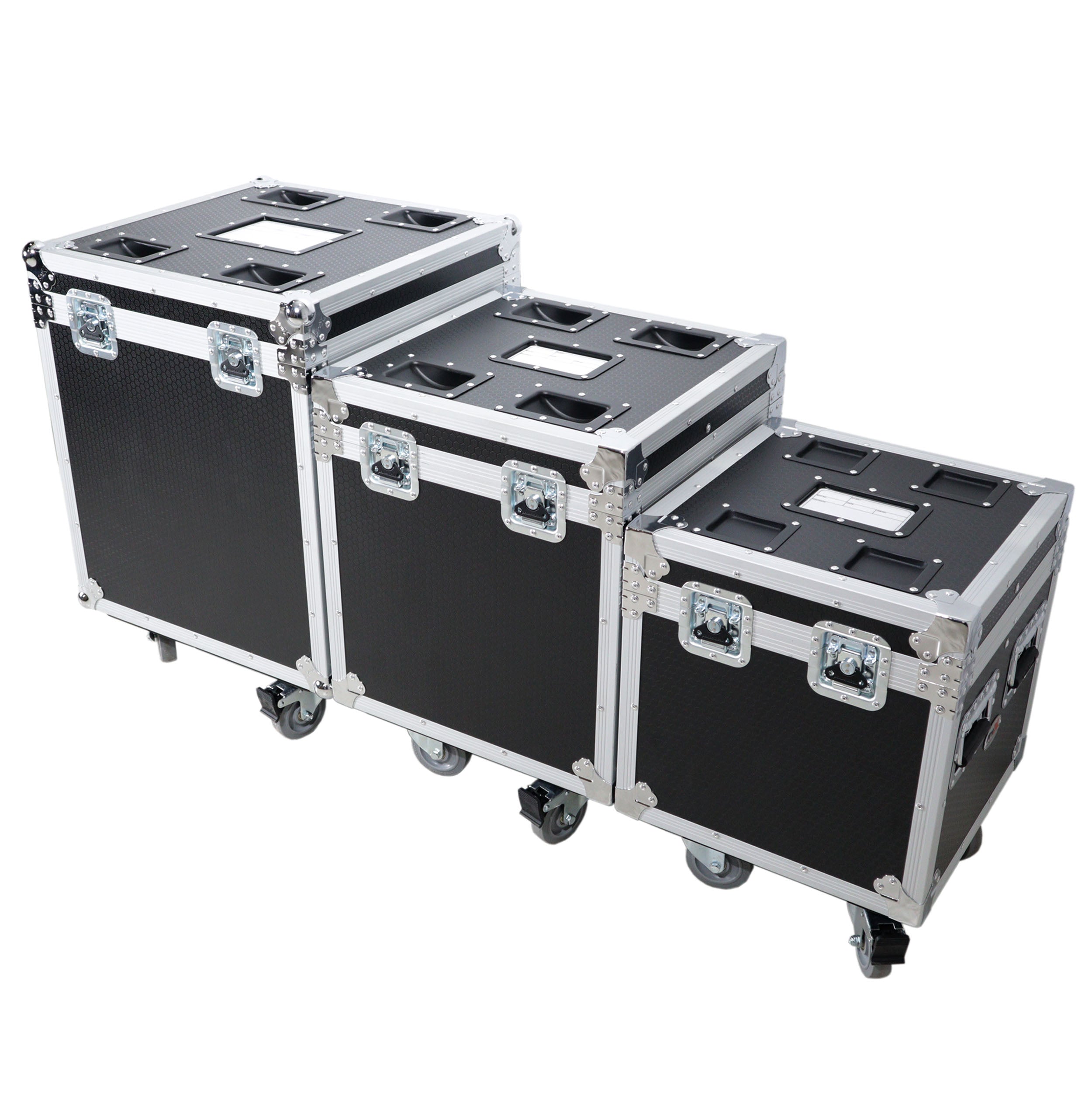 Pro X Package of 3 Utility ATA Flight Travel Storage Road Case – Includes 1-Large 1-Medium 1-Small Size with 4" Casters XS-UTL49PKG3