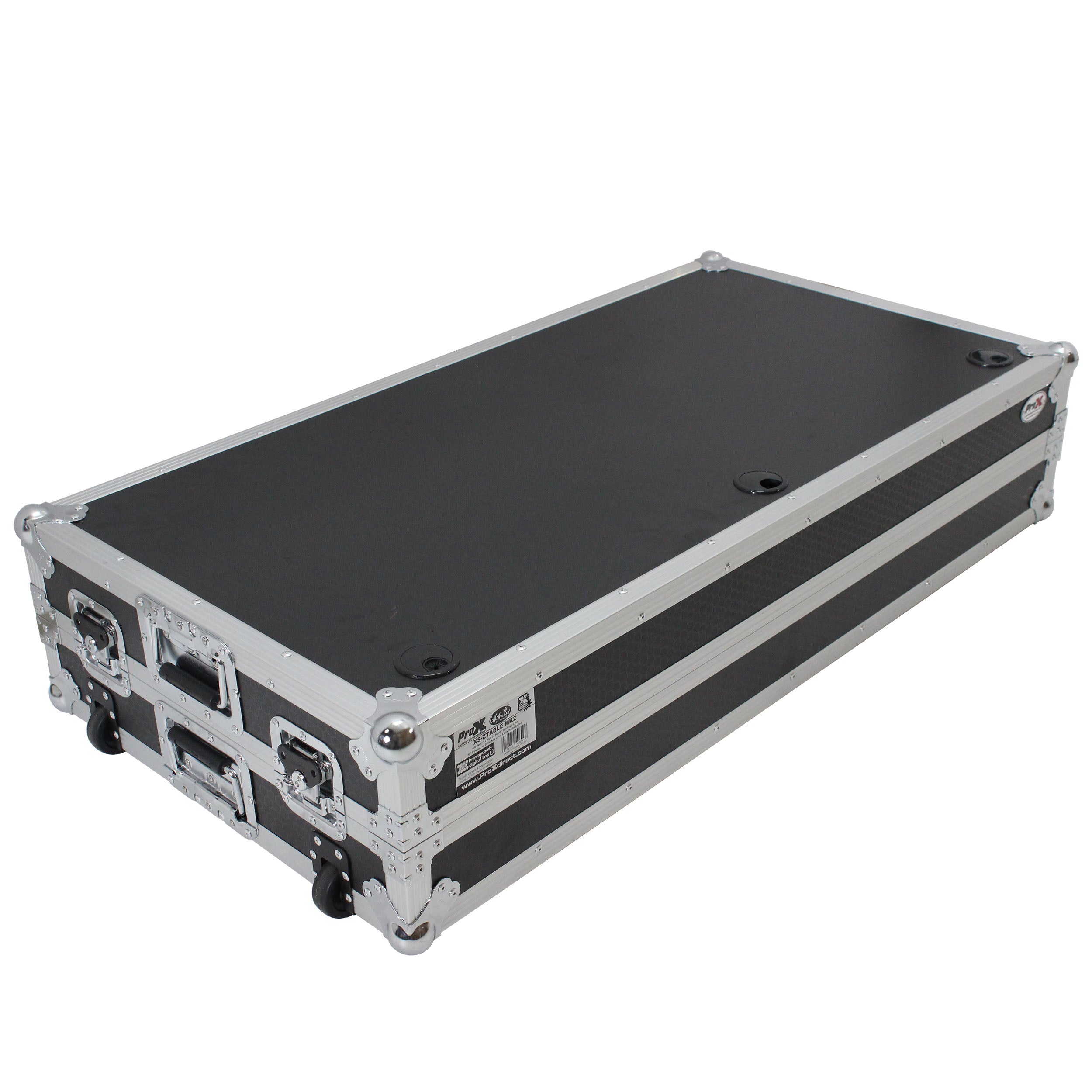 Pro X Z-Table Folding DJ Table Mobile Workstation Flight Case Style with Handles and Wheels XS-ZTABLE
