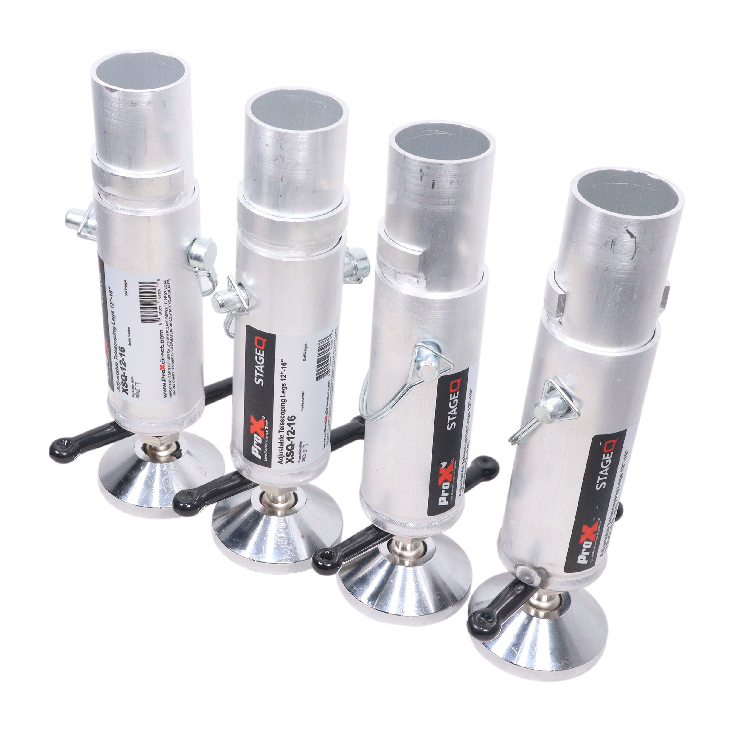Pro X Set of (4)Telescoping Stage Legs with Ball Joint Adjusts from 12 to 15 inches compatible with ProX StageQ™ P