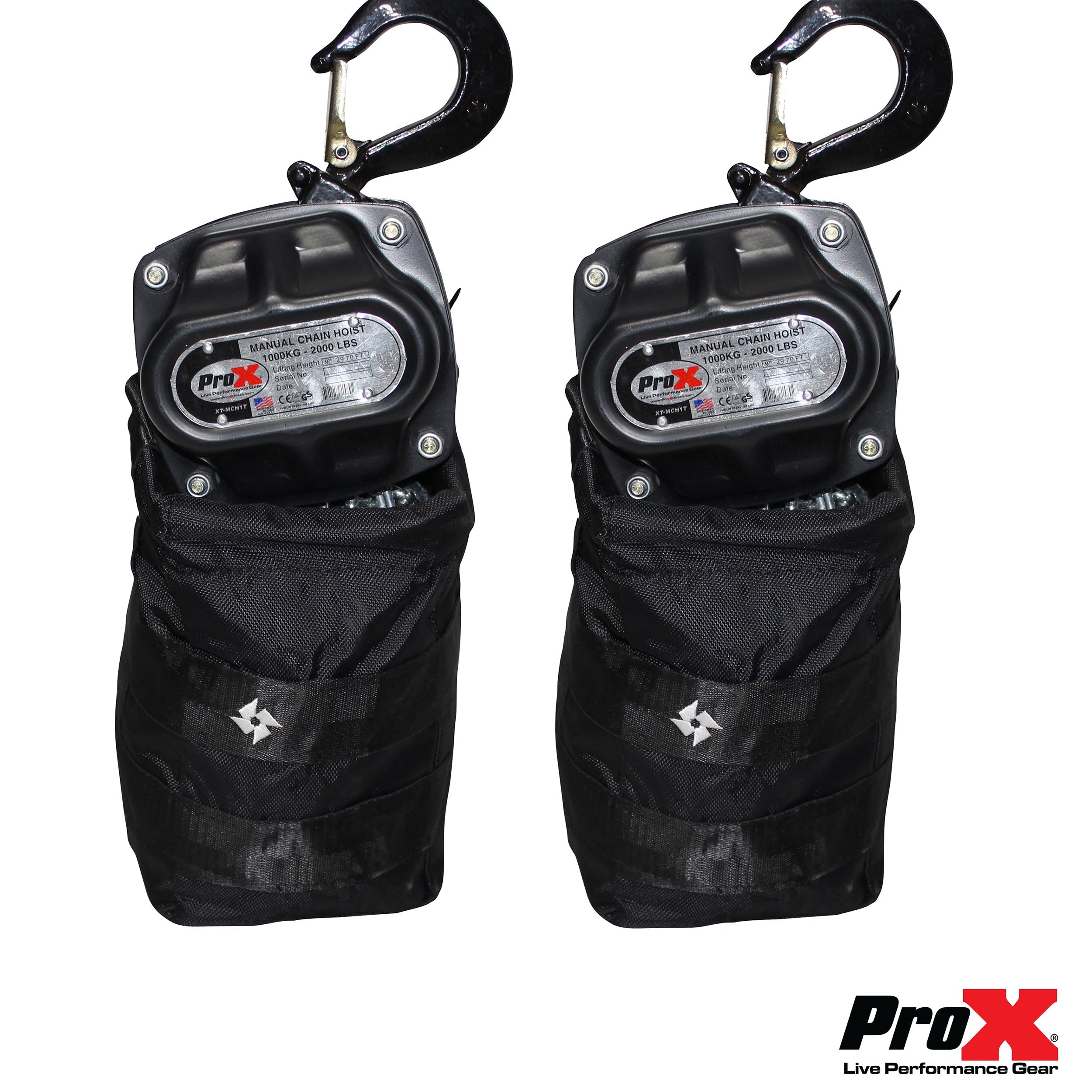 Pro X air 1 Ton Manual Chain Hoist with 30 Ft (9 M) Chain for Stage Truss roof system and line array speakers XT-MCH1TX2-30FT