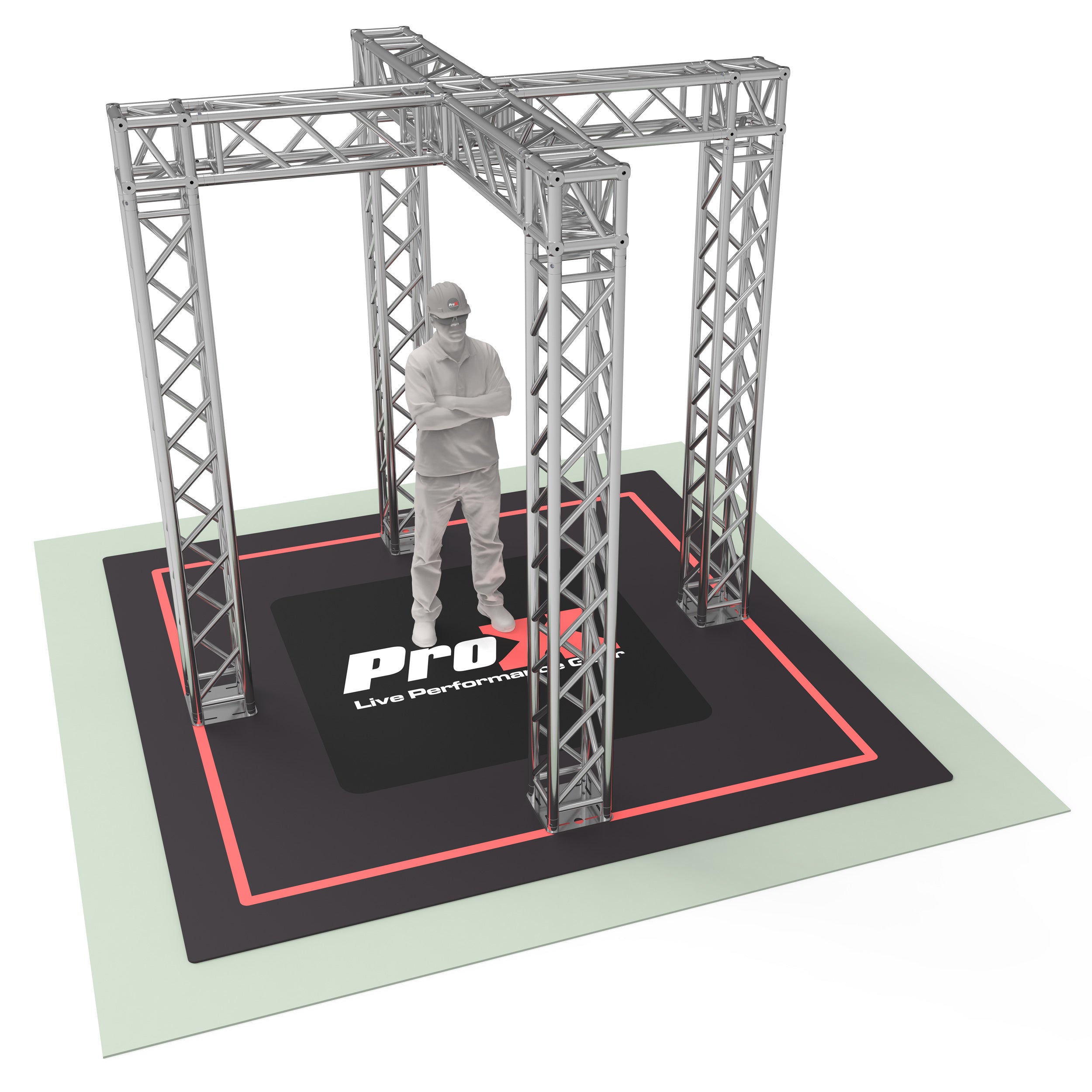 Pro X Tradeshow Booth 9.42 W X 9.42 L X 9.20 FT H with X Shape Design in center - K SERIES Light Duty KTP-999X