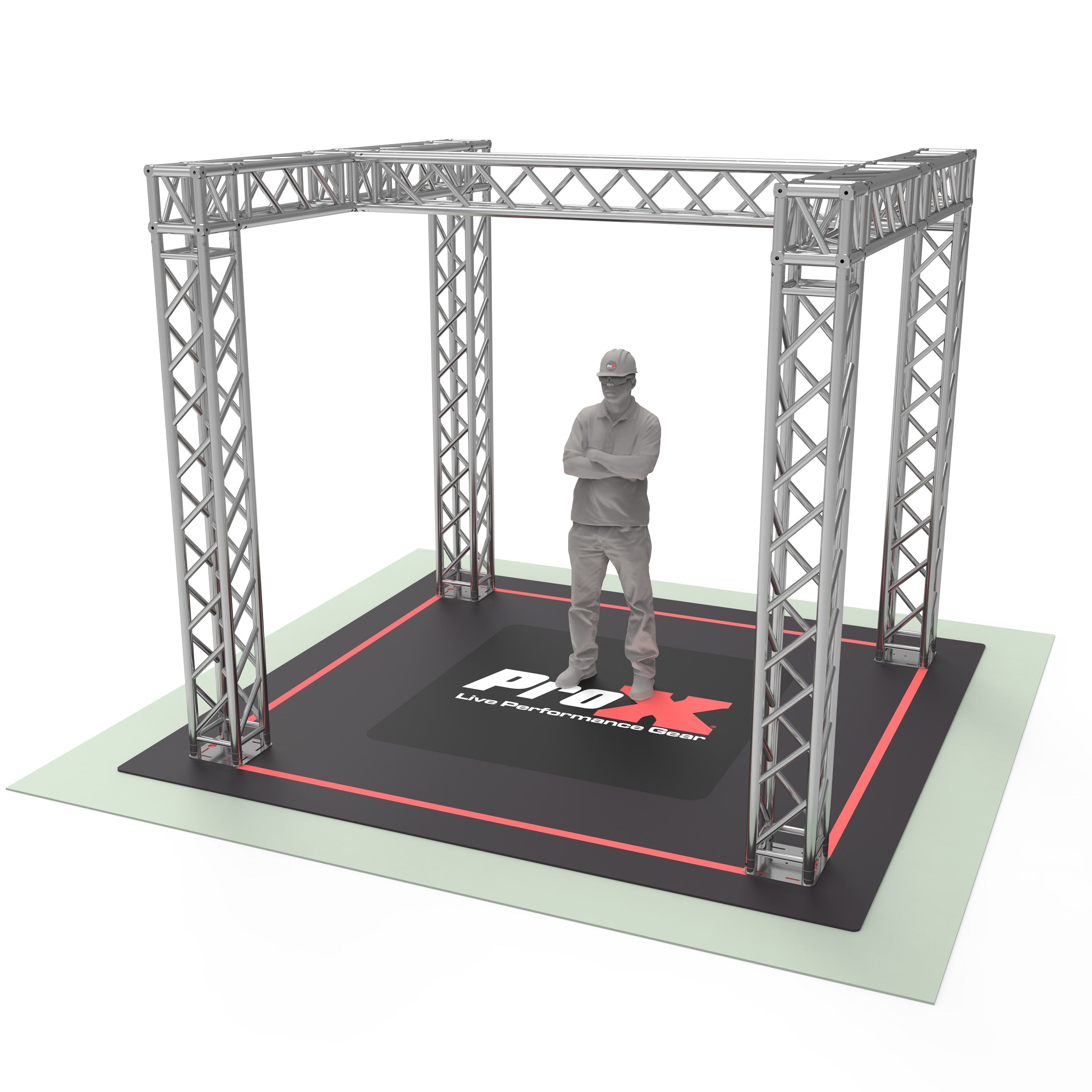 Pro X Tradeshow Booth 9.42 W X 9.42 L X 9.20 FT H with H Shape Design in center - K SERIES Light Duty KTP-E1099H