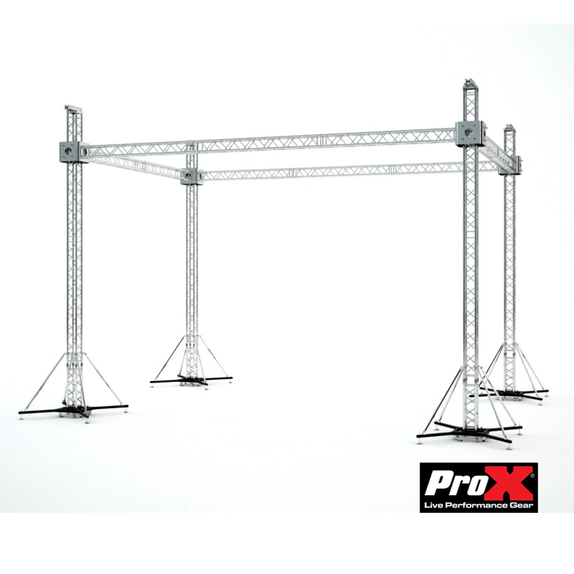 Pro X Stage Flat Roofing System Package With 4 Chain Hoists | 30 Ft W x 20 Ft L x 23 Ft H XTP-GS302023