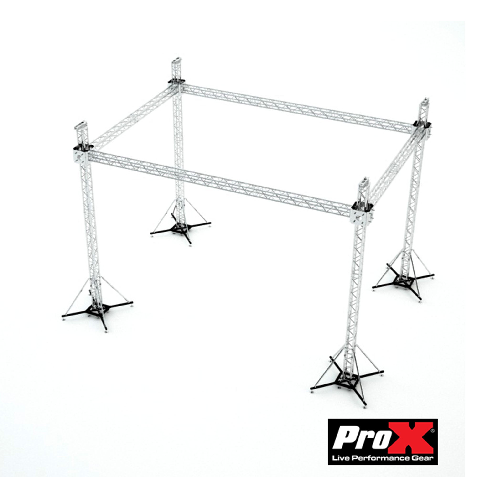 Pro X Stage Flat Roofing System Package With 4 Chain Hoists | 30 Ft W x 20 Ft L x 23 Ft H XTP-GS302023