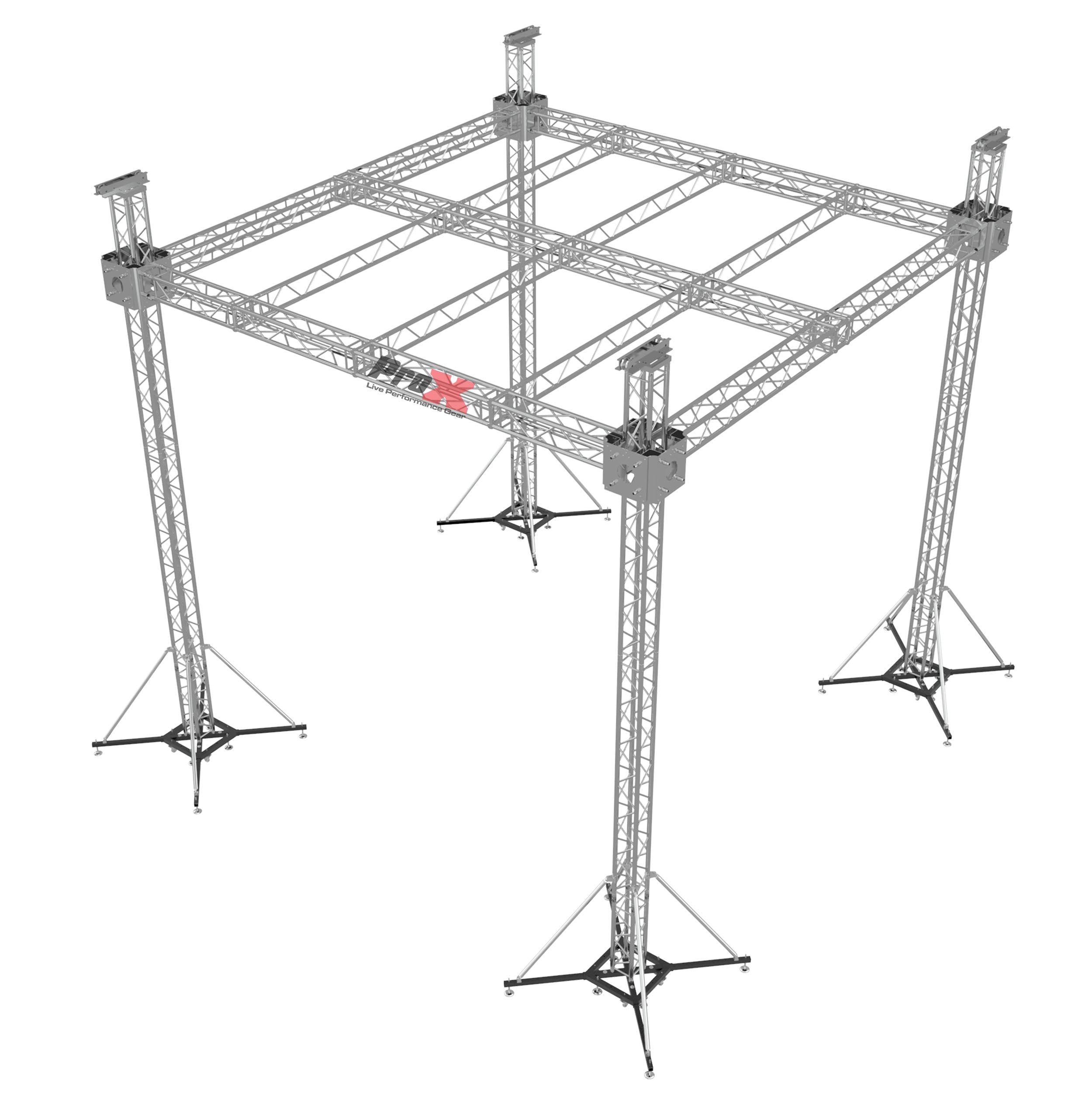 Pro X F34 Stage Roofing Truss System with Ground Support, Truss and Chain Hoists – 32x32x23 Ft. XTP-GS323223-CF3234