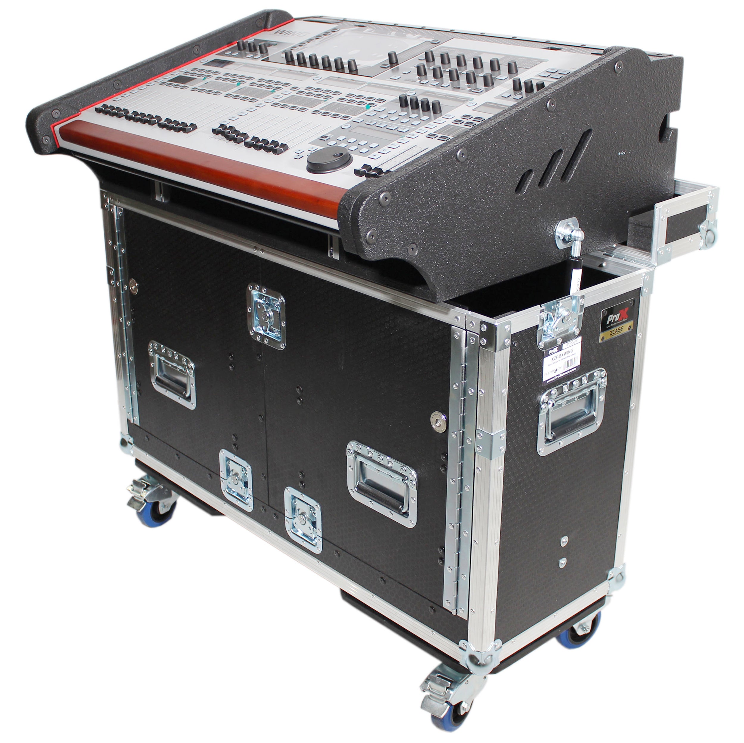 Pro X For Behringer Wing Flip-Ready Hydraulic Console Easy Retracting Lifting Flight Case and wheels XZF-BWING