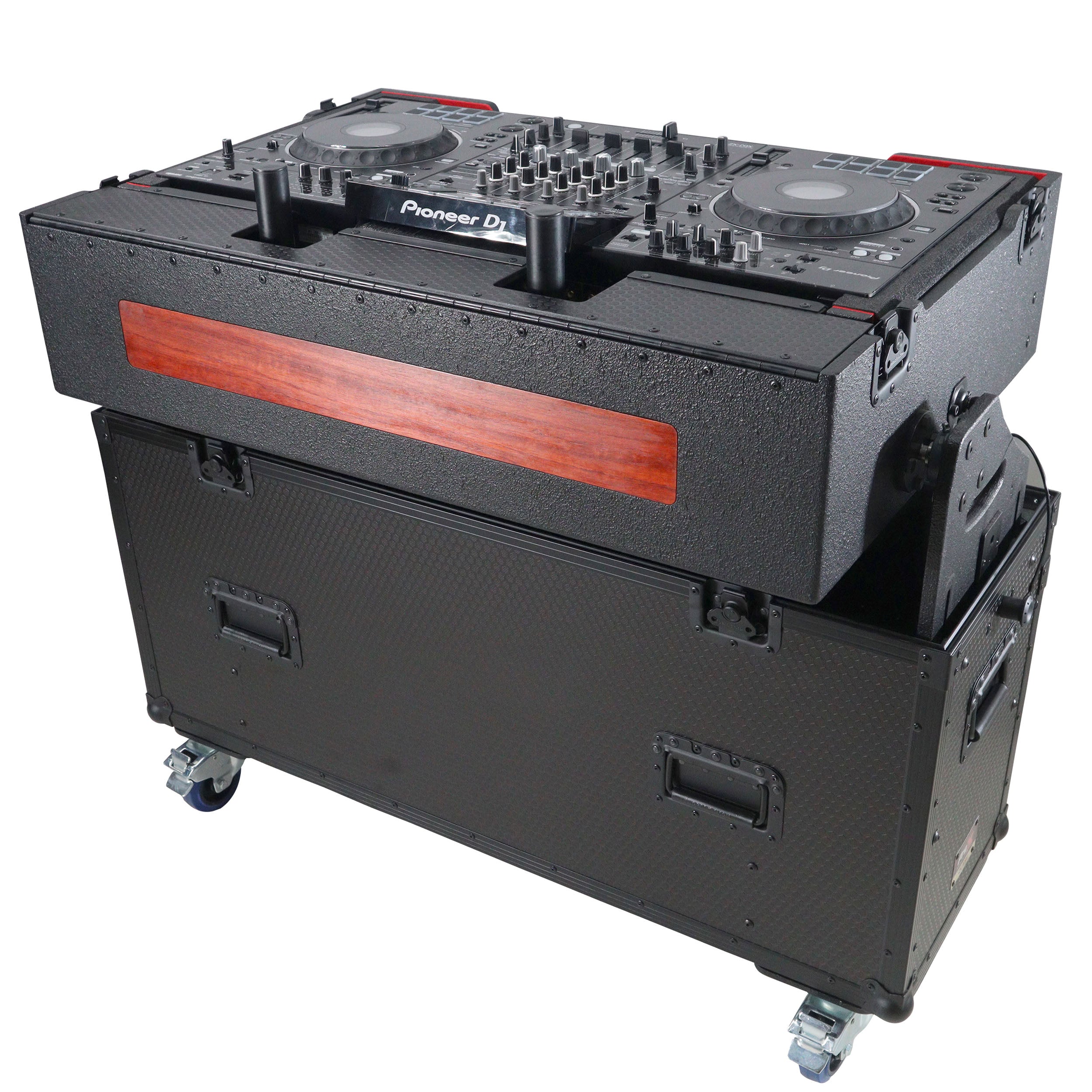 Pro X Flip-Ready Hydraulic DJ Flight Case For Pioneer DDJ-REV7 XDJ-XZ DDJ-1000 SZ2 SX3 with Wheels and 2x Laptop Trays XZF-UCXX
