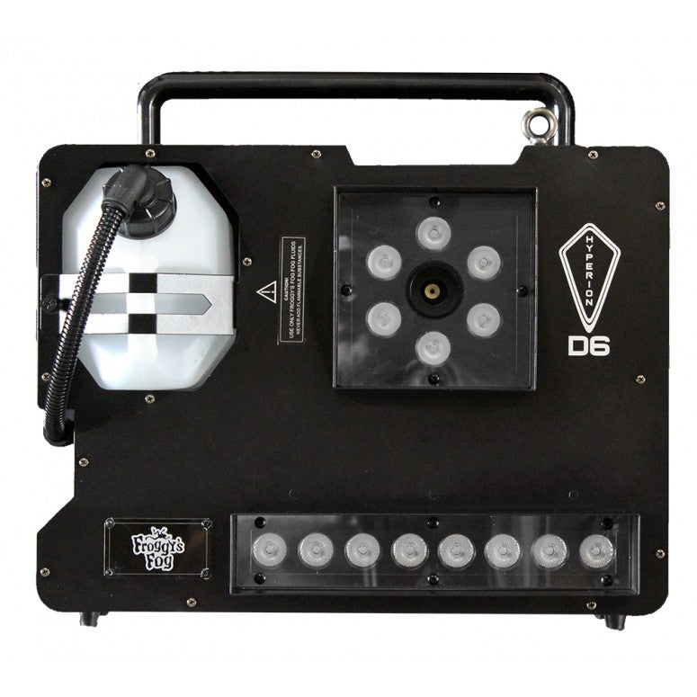 Froggys Fog Hyperion D6 ‐ Dual Color ‐ 1600 Watts, 2 Color Smoke ‐  Upshot Fog Machine w/ HEX LEDs  40,000 CFM With DMX and Digital Controls FFM‐HYPERION‐D6