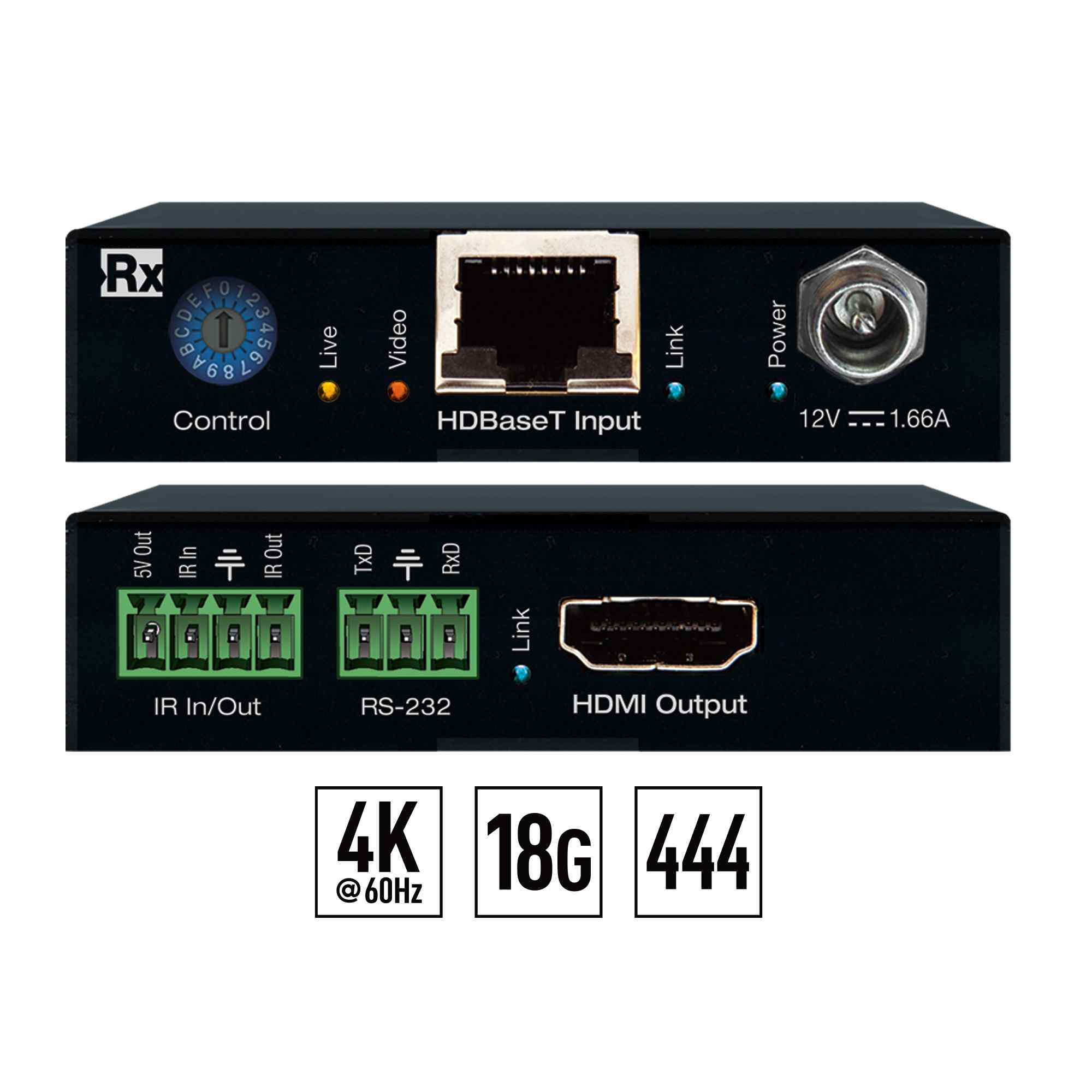 Key Digital HDBaseT 4K/18G POH/HDMI Extenders (Includes KIT TX/RX 4K/40Meters 1080P/70Meters)  - KD-X444S