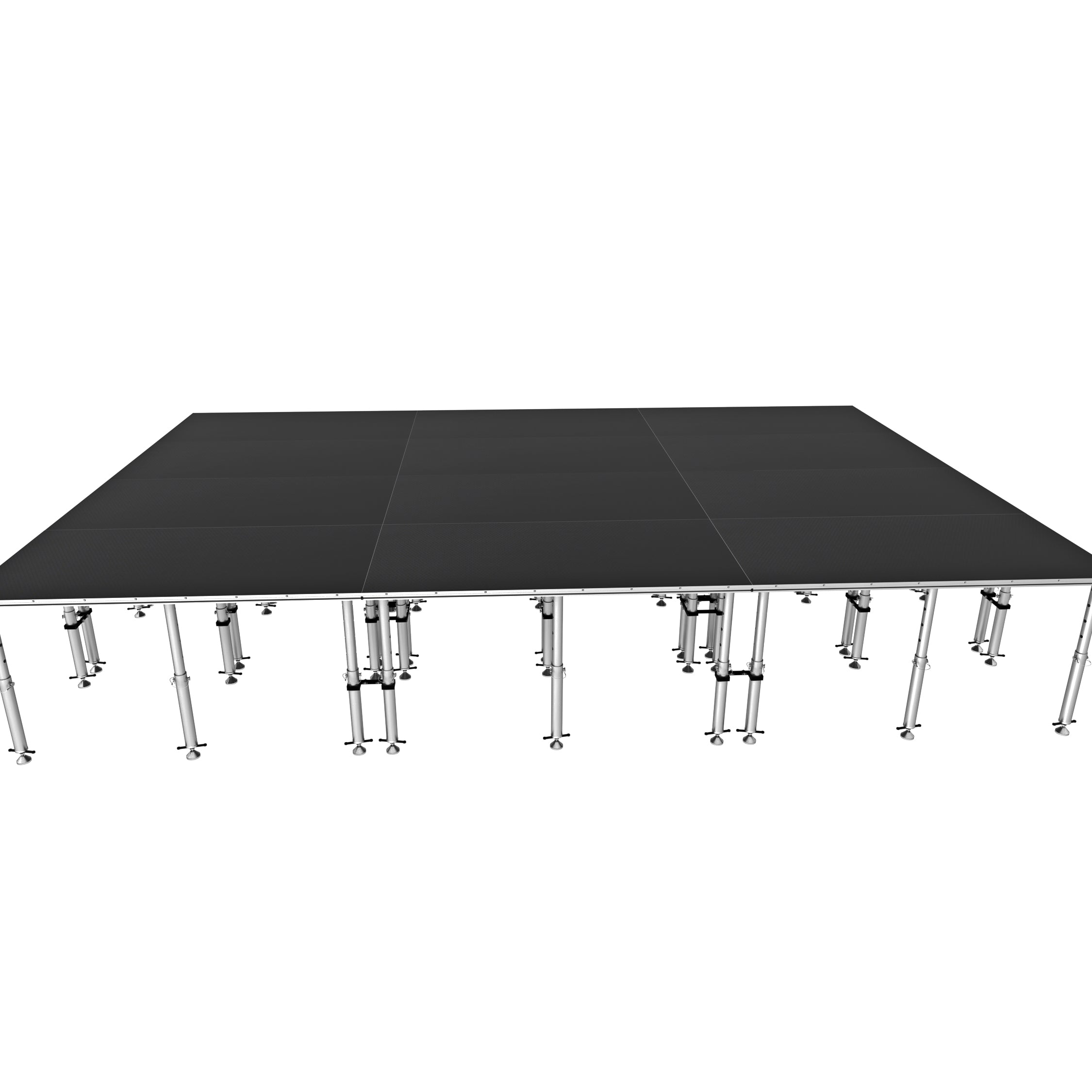 Pro X 16FT x 24FT StageQ 12 Stage Platforms 4FT x 8FT Package Incl Height Adjustable 28-48 inch Legs XSQ-16x24PKG48