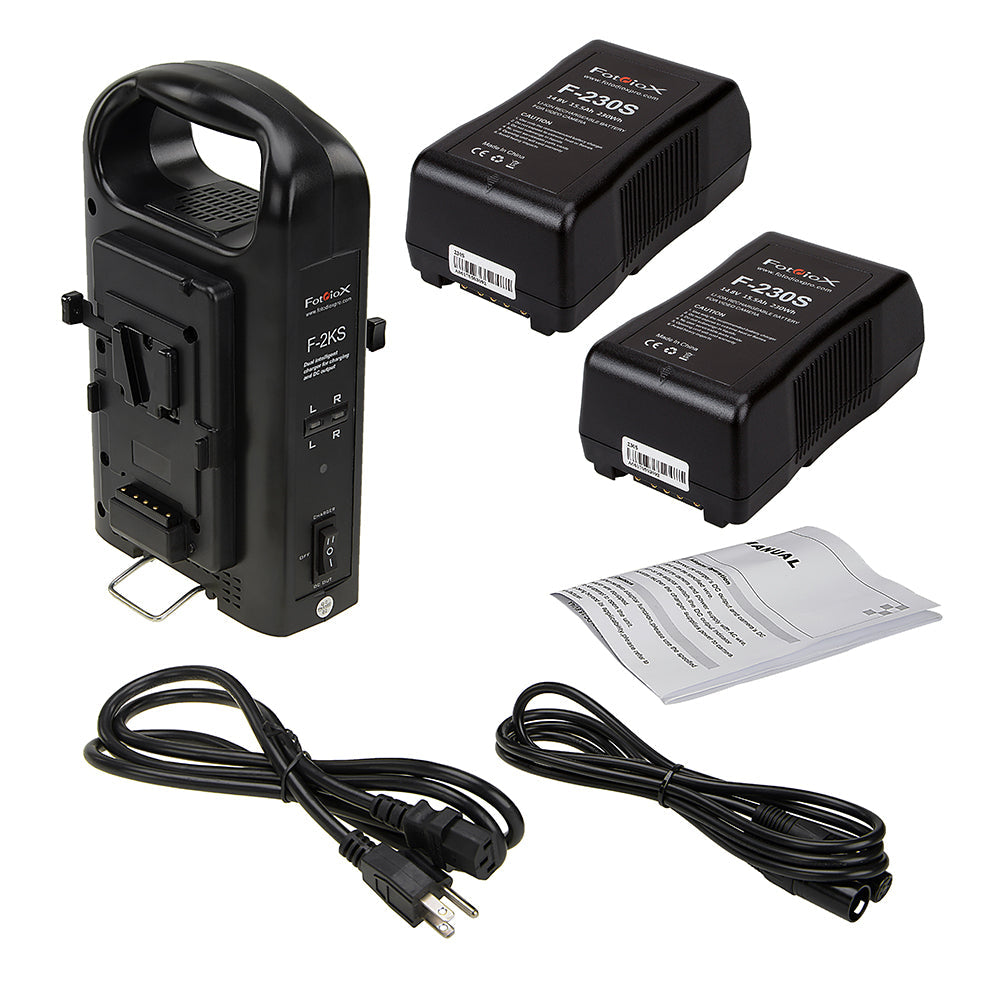 Fotodiox Battery Charger Kit with Two 230Wh Batteries VB-CHST-F230Sx2